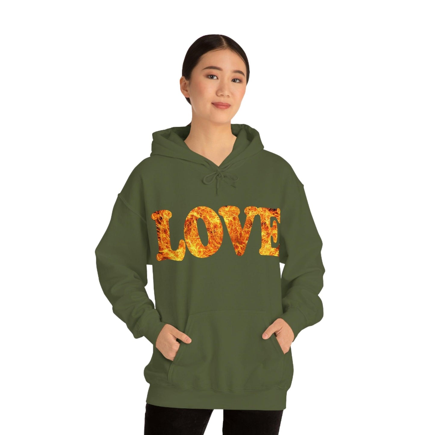 Love Fire Hooded Sweatshirt - Giftsmojo