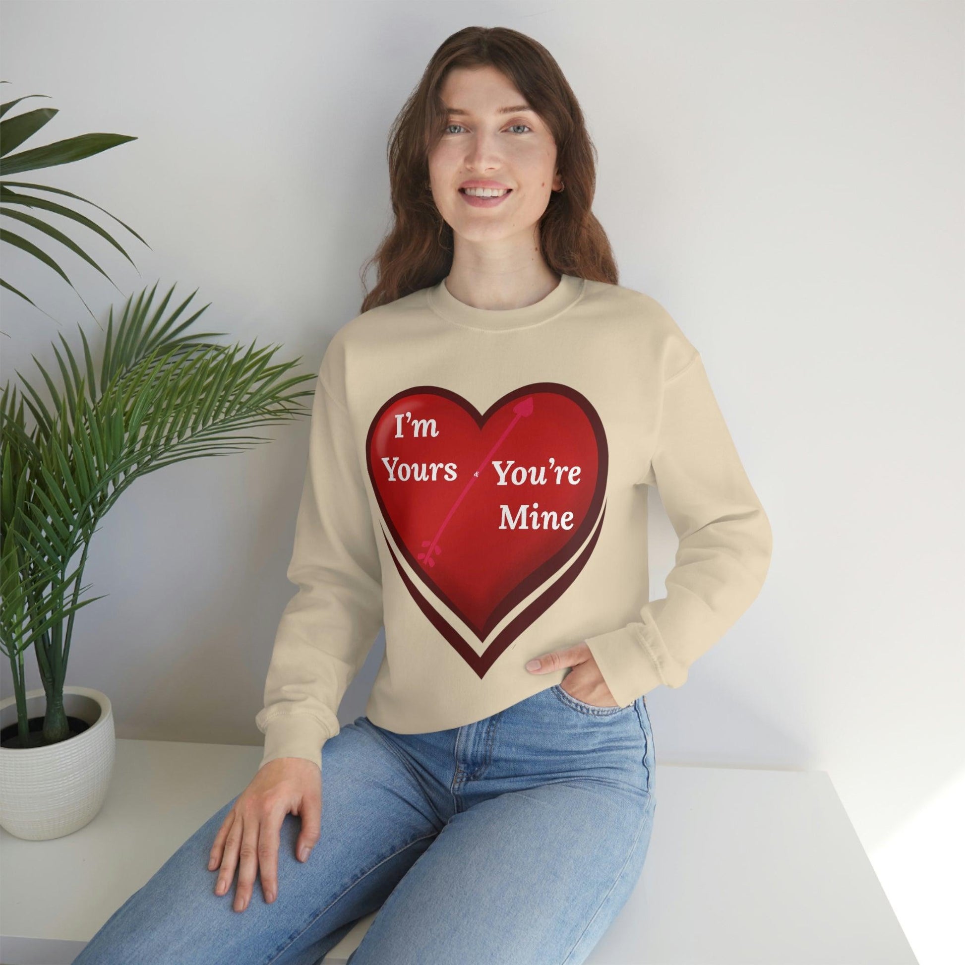 I'm Yours and You're Mine Heart Sweatshirt - Giftsmojo