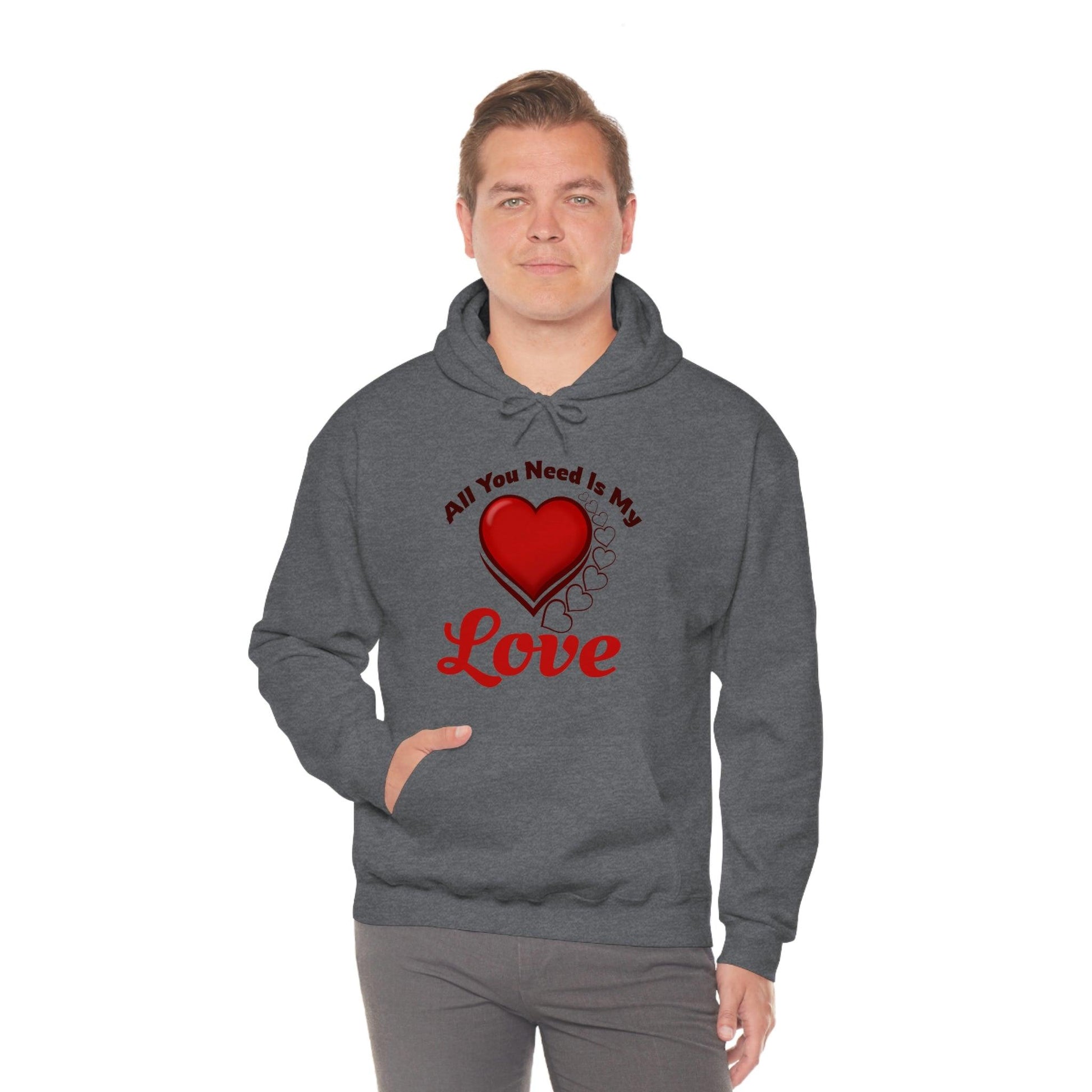 All you need is My Love Hooded Sweatshirt - Giftsmojo