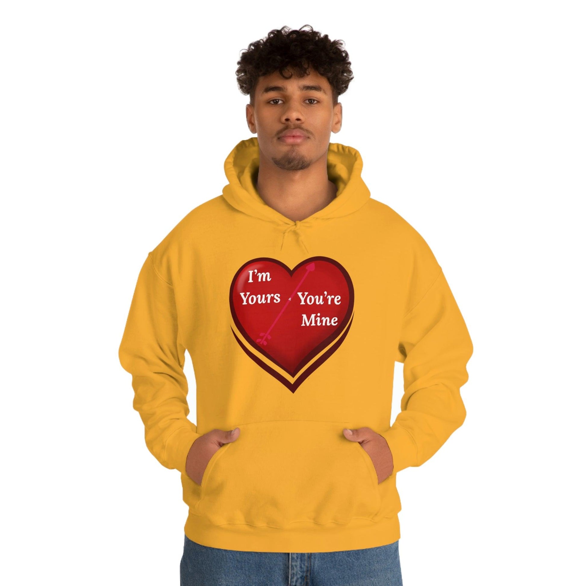 I'm Yours and You're Mine Heart Hooded Sweatshirt - Giftsmojo