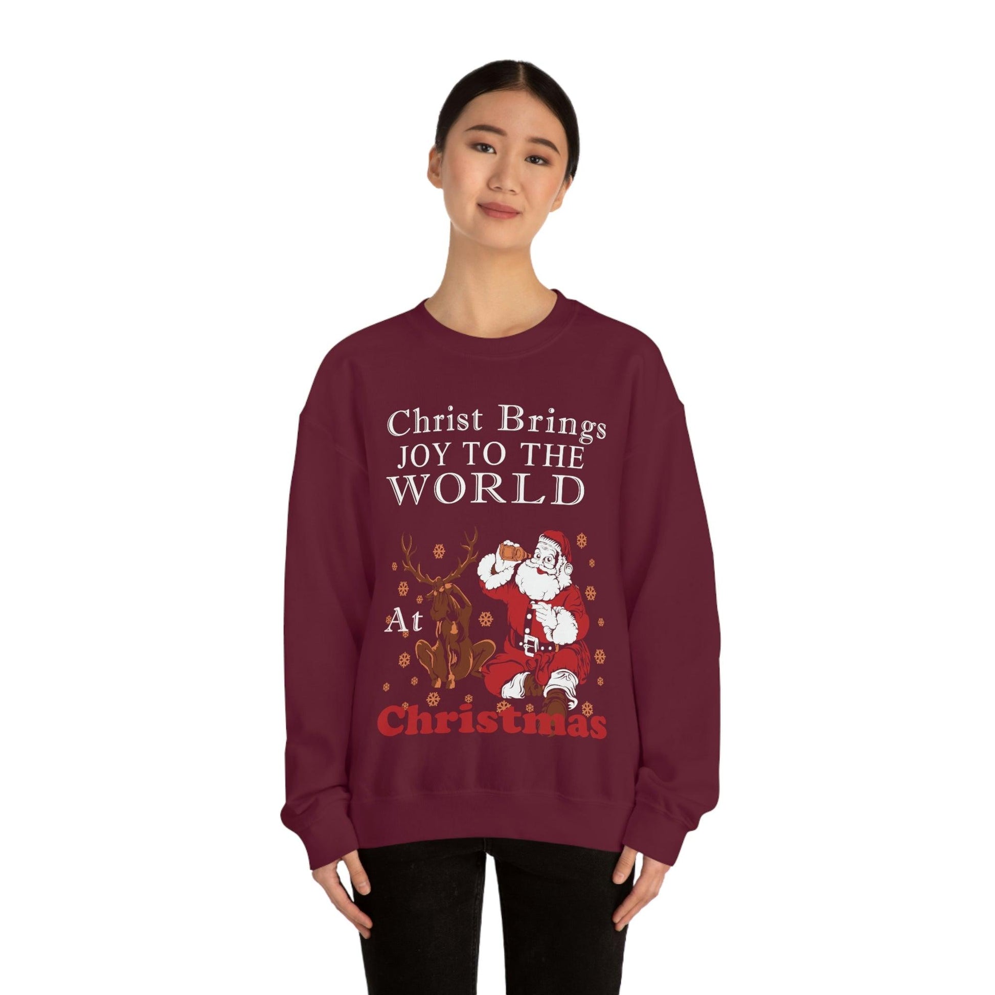 Christ brings joy to the World at Christmas Sweatshirt - Giftsmojo