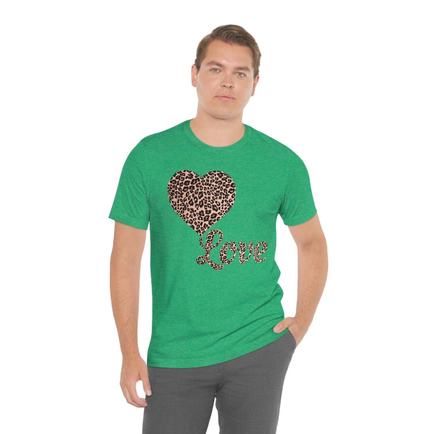 Love Heart, Leopard Print Tee - Giftsmojo