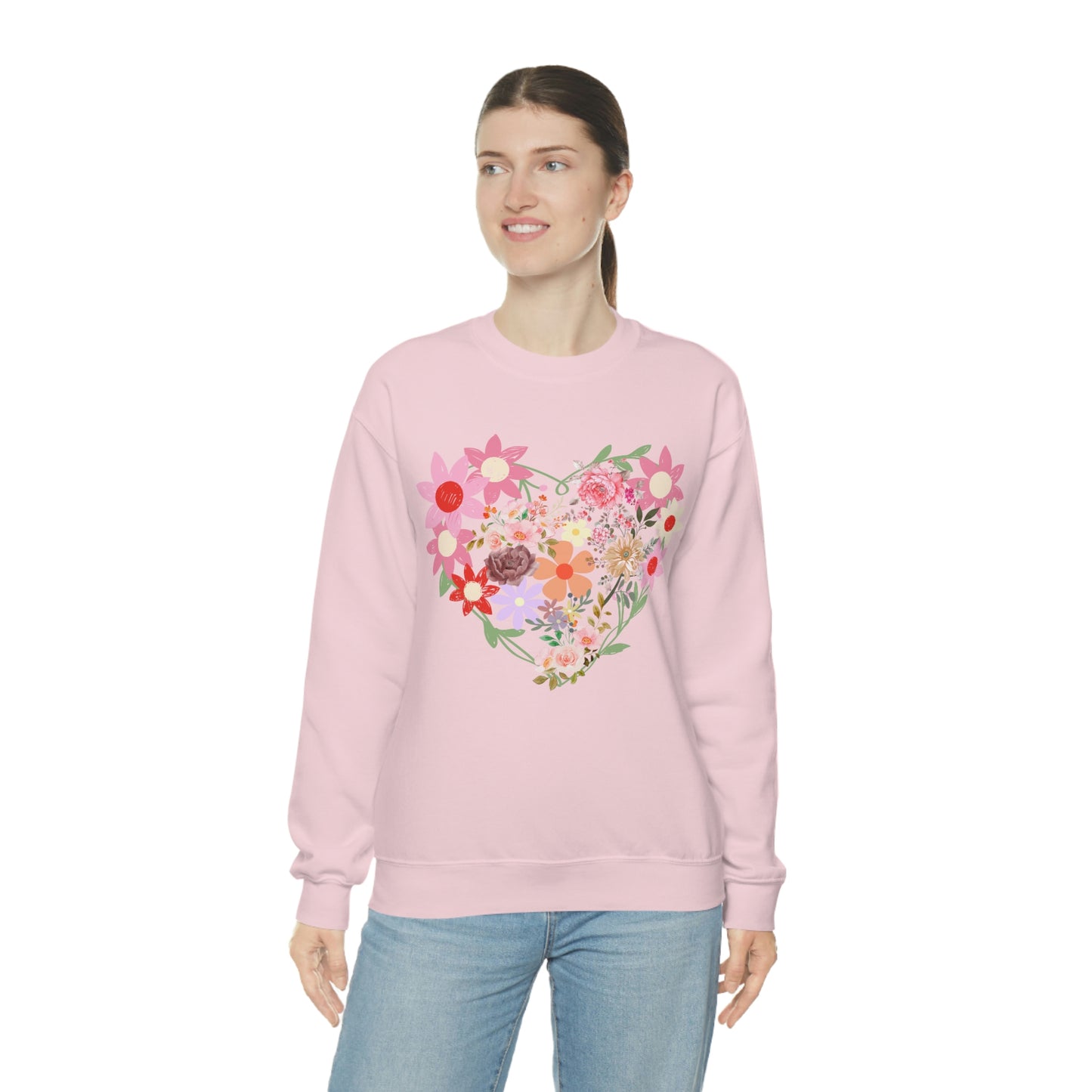 Flower Heart sweatshirt - Floral sweatshirt - Love Sweatshirt