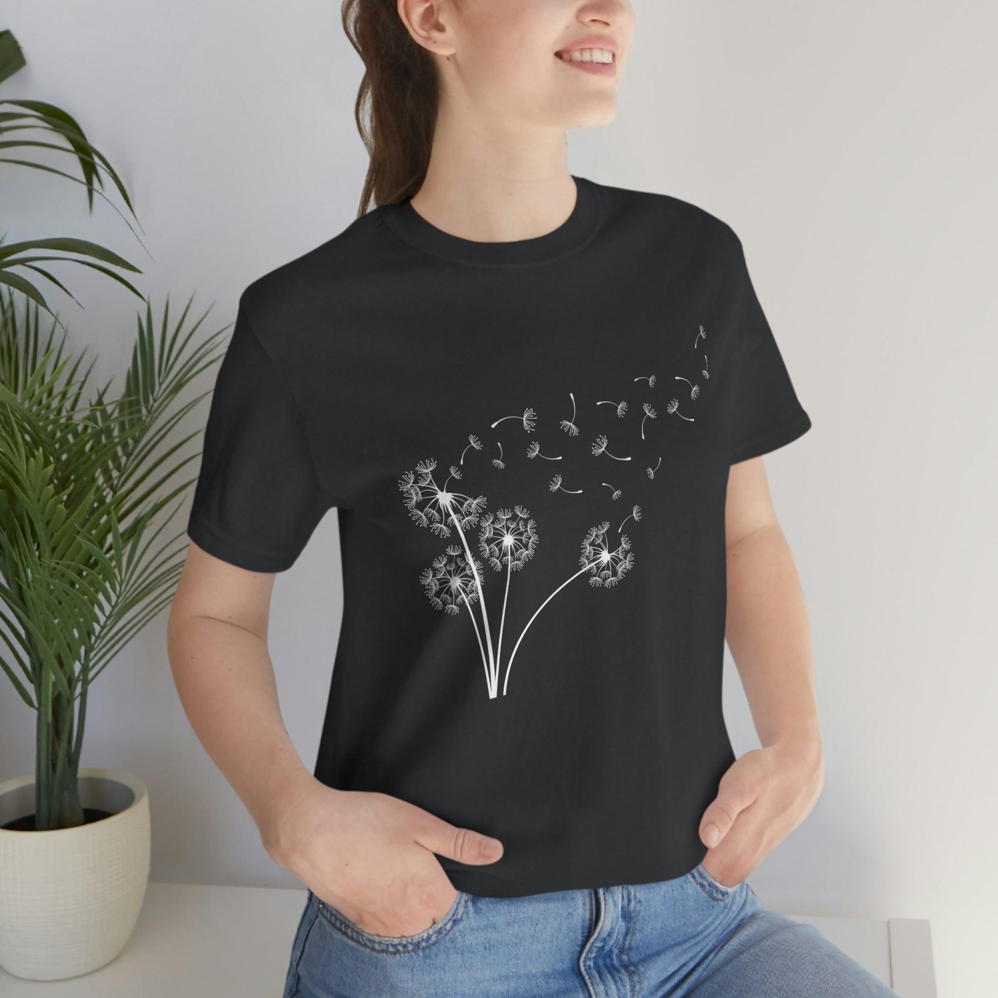 Dandelion Shirt, Boho Windflower Shirt, Dandelion Shirt for Her, Windflower Tee, Meditation Gift, Yoga Shirt, Inspirational Shirt, Bday Tees - Giftsmojo