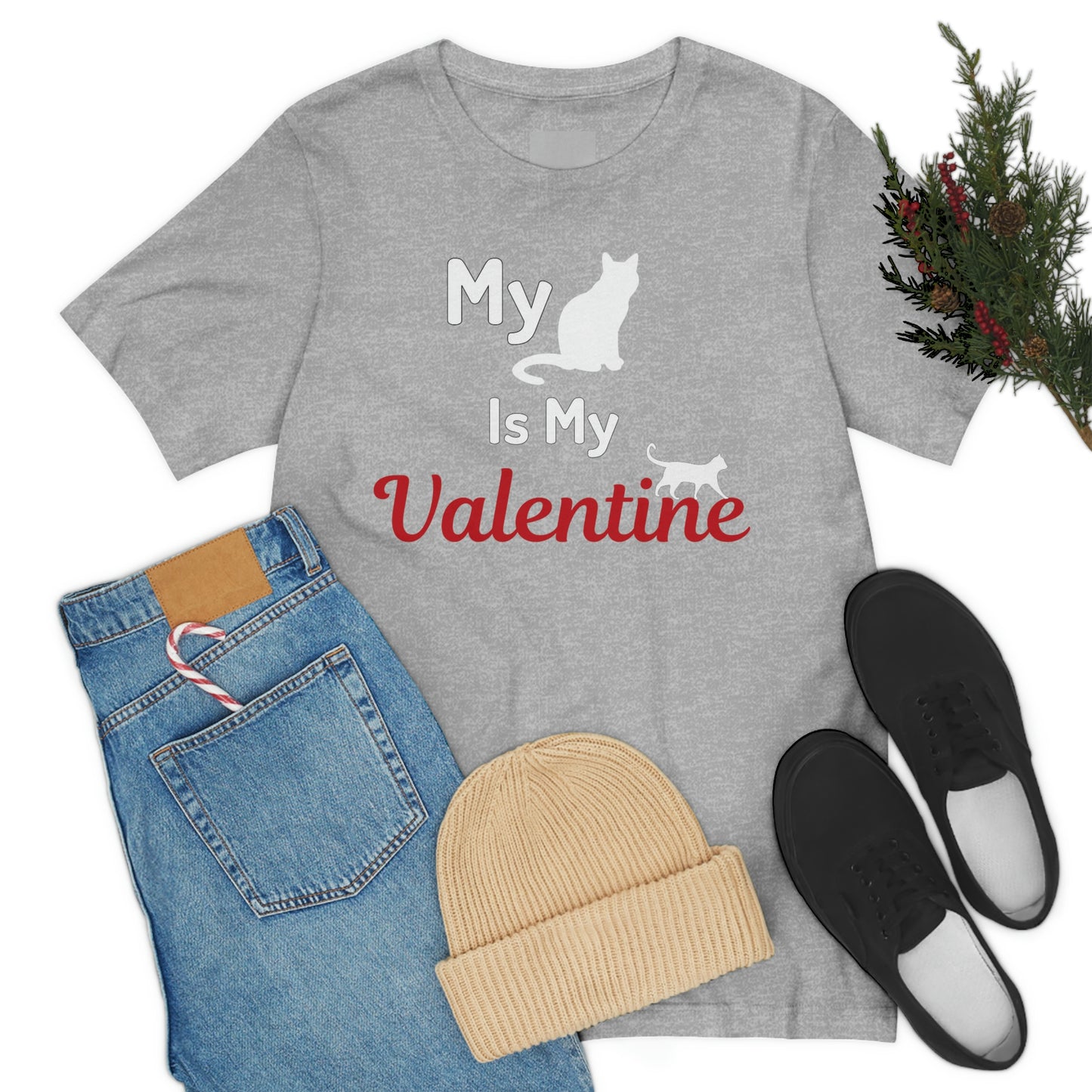 My Cat is My Valentine, Pet lover Valentine shirt - Cute cat lover shirt - gift for cat lovers