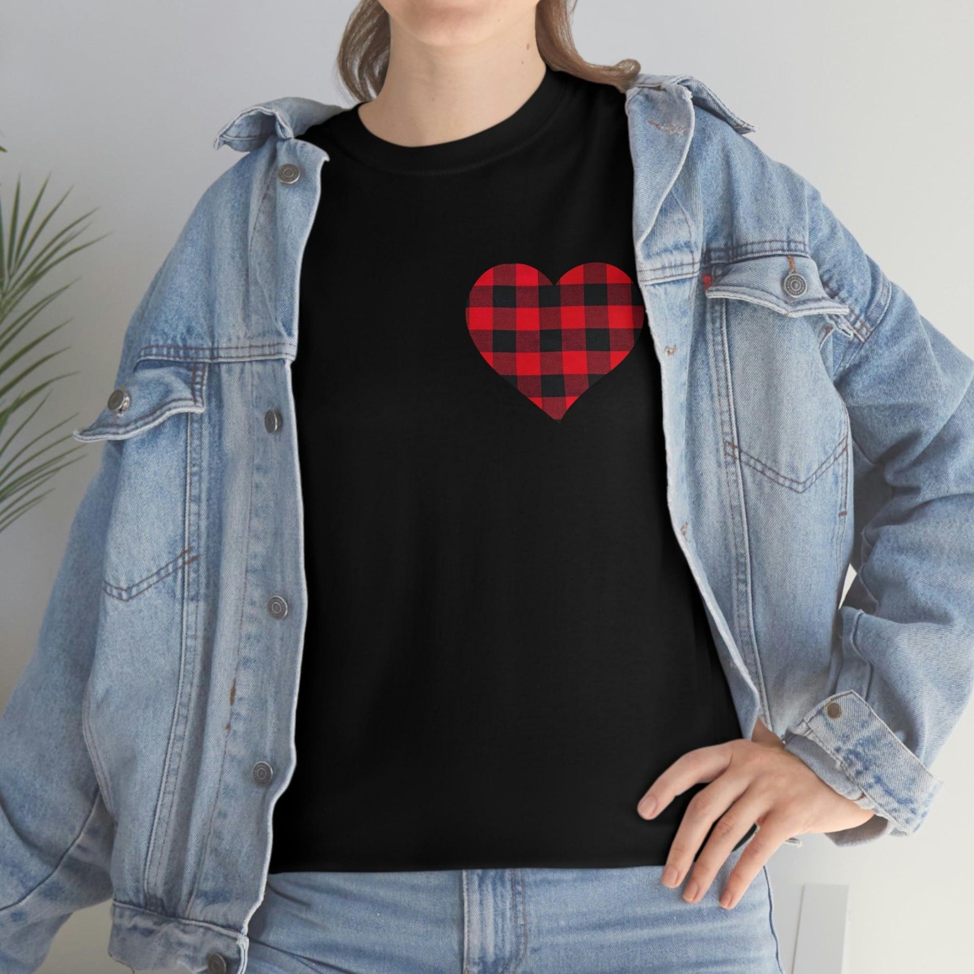 Plaid Heart T-Shirt - Giftsmojo