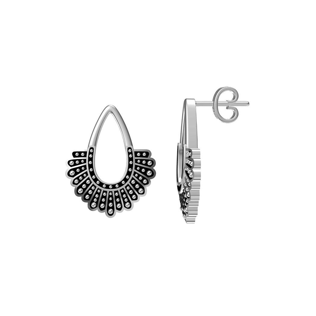 RBG Dissent Collar Earrings 925 Sterling Silver Drop/Stud Earrings RBG Earrings for Women Fan of Ruth Bader Ginsburg