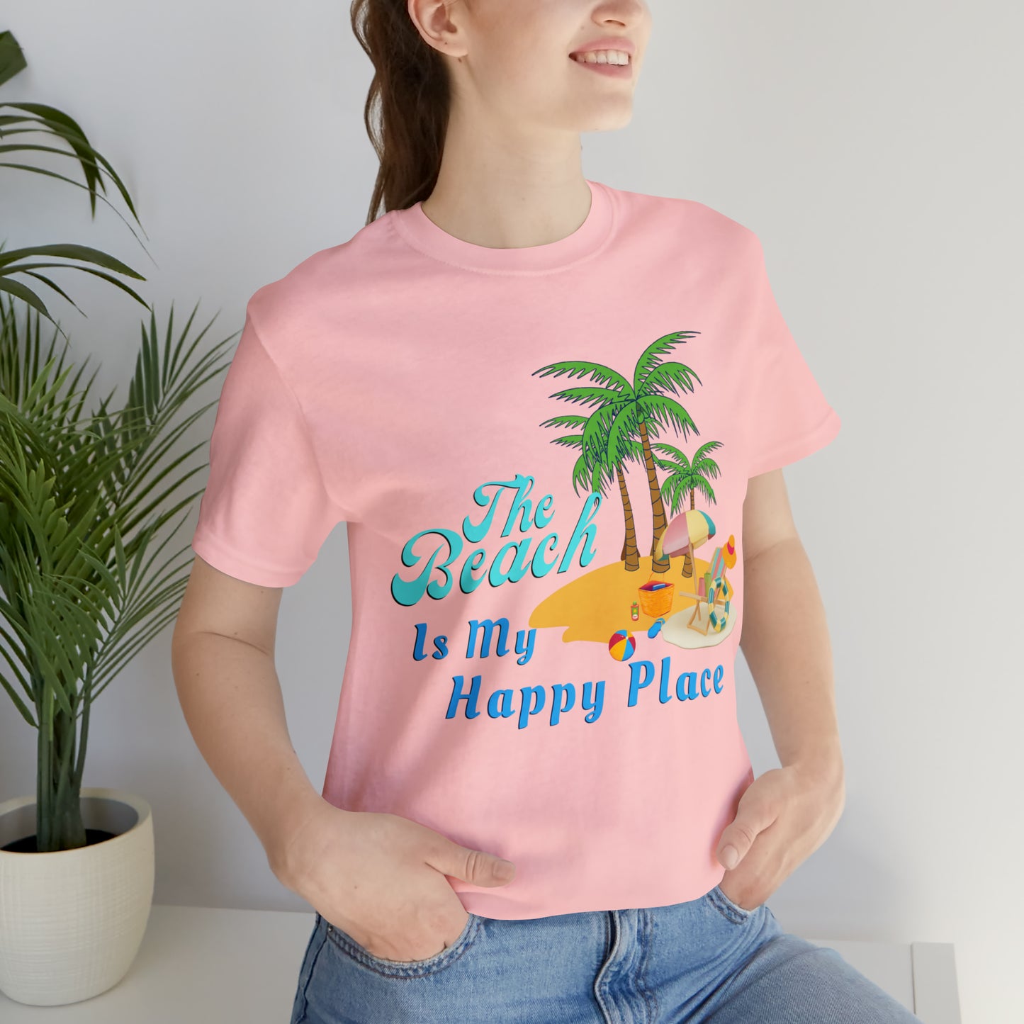 Beach shirt, The Beach is my happy place shirt, Beach t-shirt, Summer shirt, Beachwear, Beach fashion, Stylish beach apparel