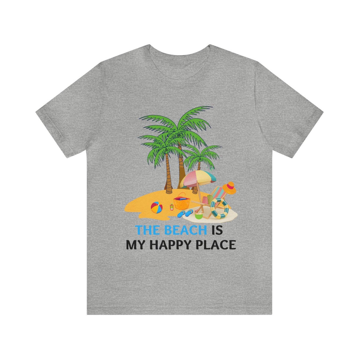 Beach shirt, The Beach is my happy place shirt, Beach t-shirt, Summer shirt, Beachwear, Beach fashion, Stylish beach apparel - Giftsmojo