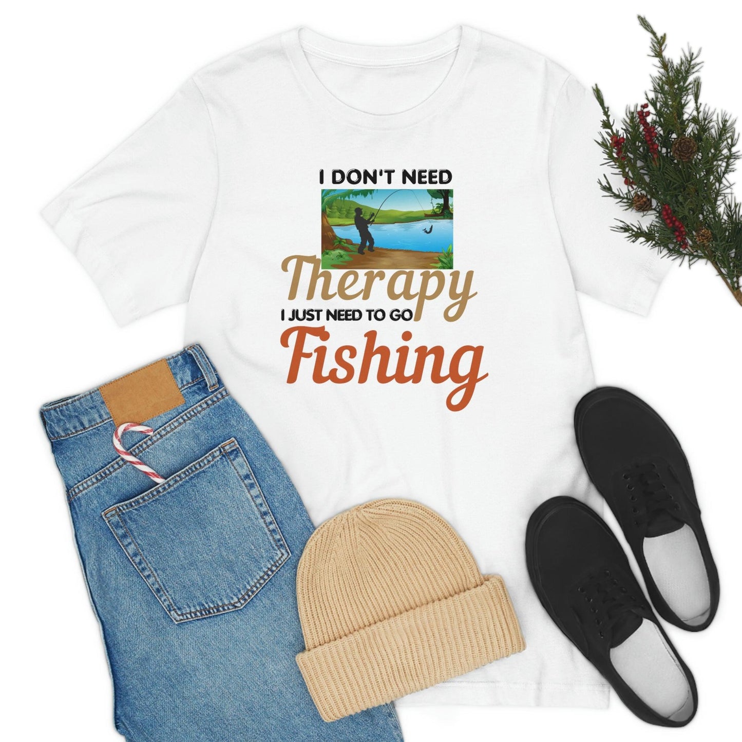 Fishing T-shirt dad shirt dad gift outdoor lover gift - fishing gift nature lover shirt I don't need therapy I just need to go Fishing shirt - Giftsmojo