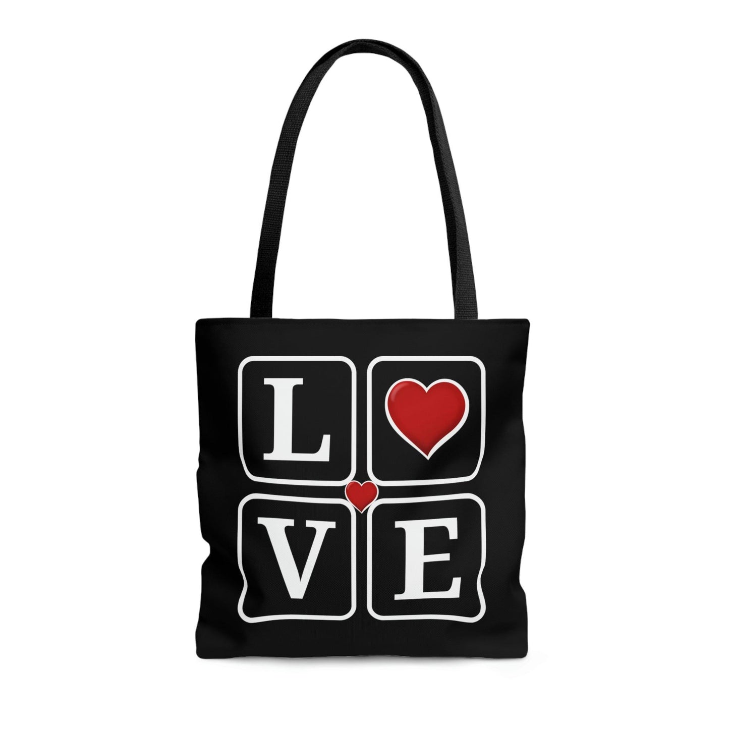 Love Squares with Hearts Tote Bag, - Giftsmojo