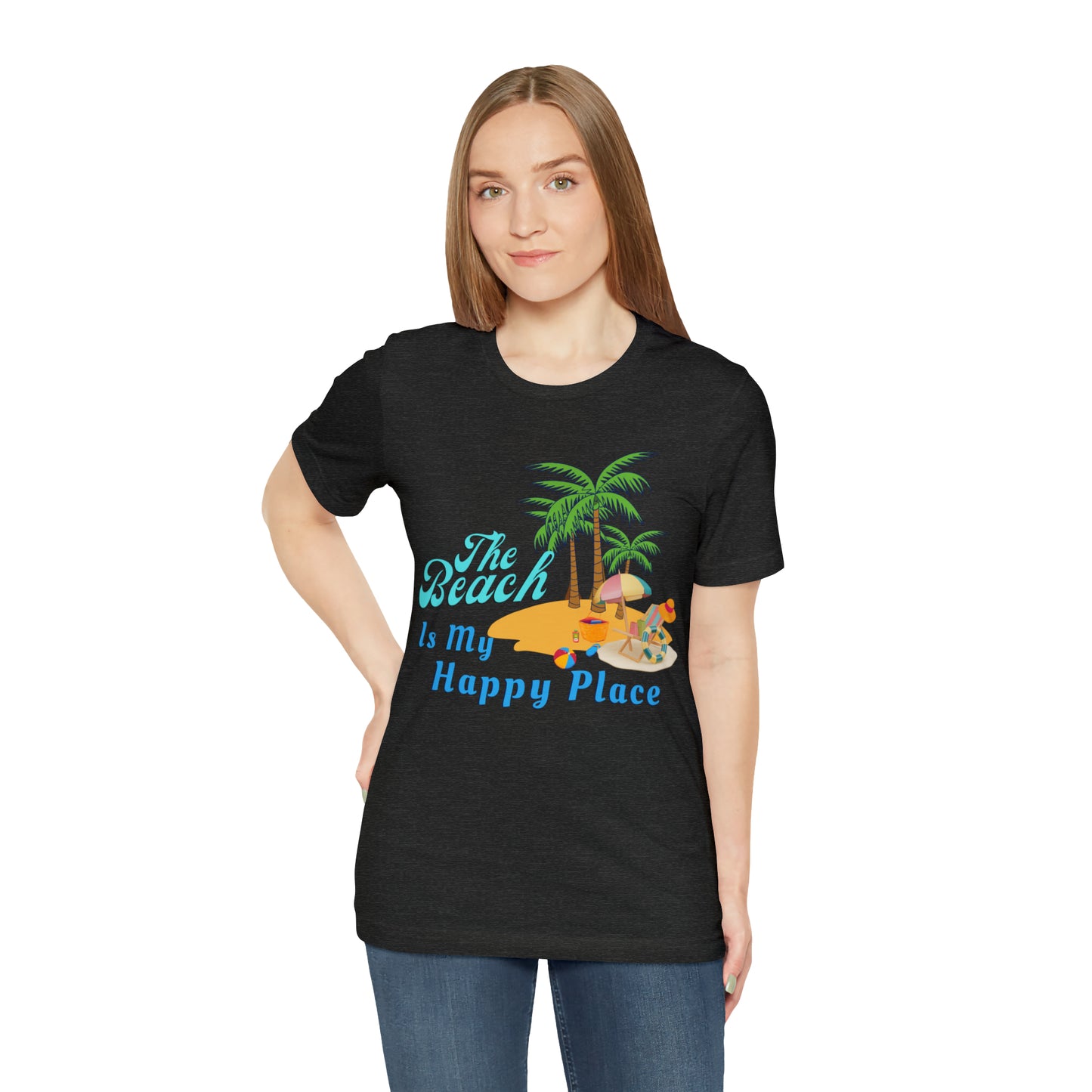 Beach shirt, The Beach is my happy place shirt, Beach t-shirt, Summer shirt, Beachwear, Beach fashion, Stylish beach apparel