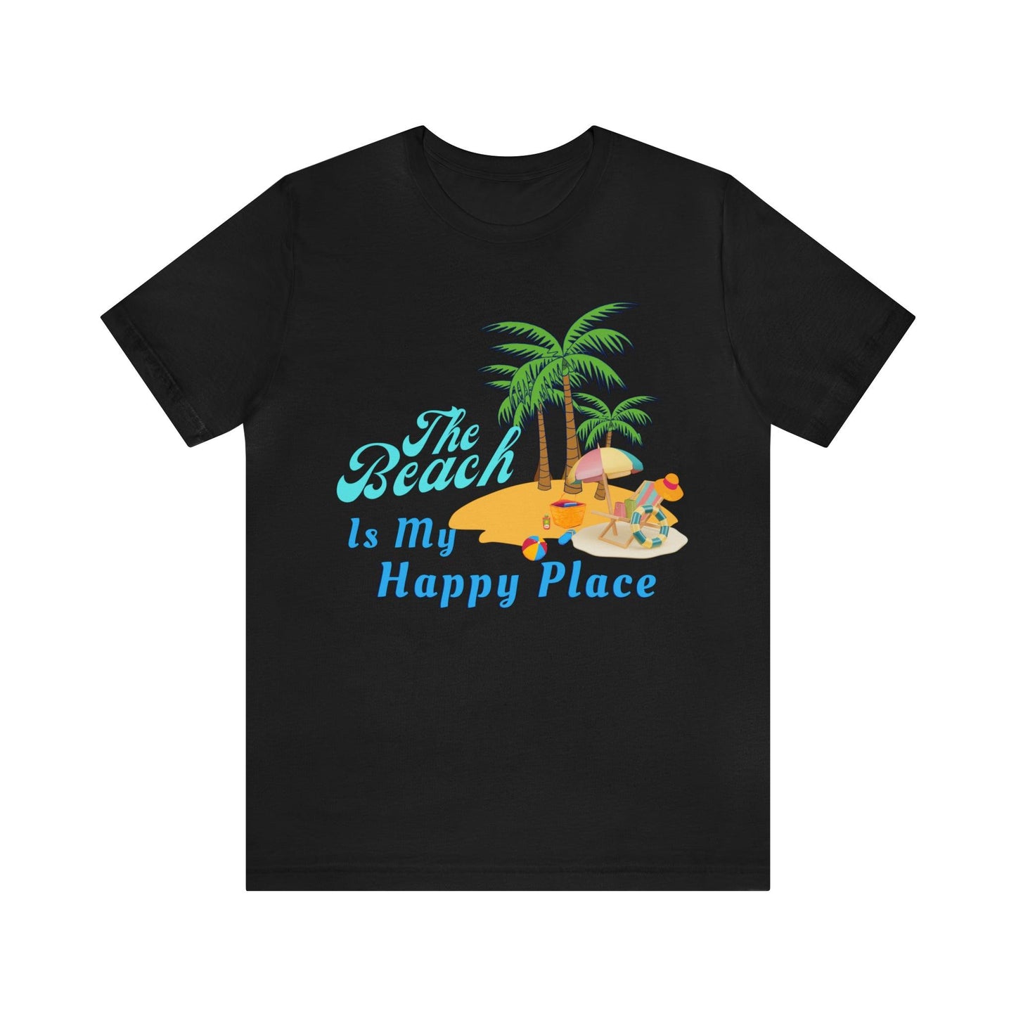 Beach shirt, The Beach is my happy place shirt, Beach t-shirt, Summer shirt, Beachwear, Beach fashion, Stylish beach apparel - Giftsmojo