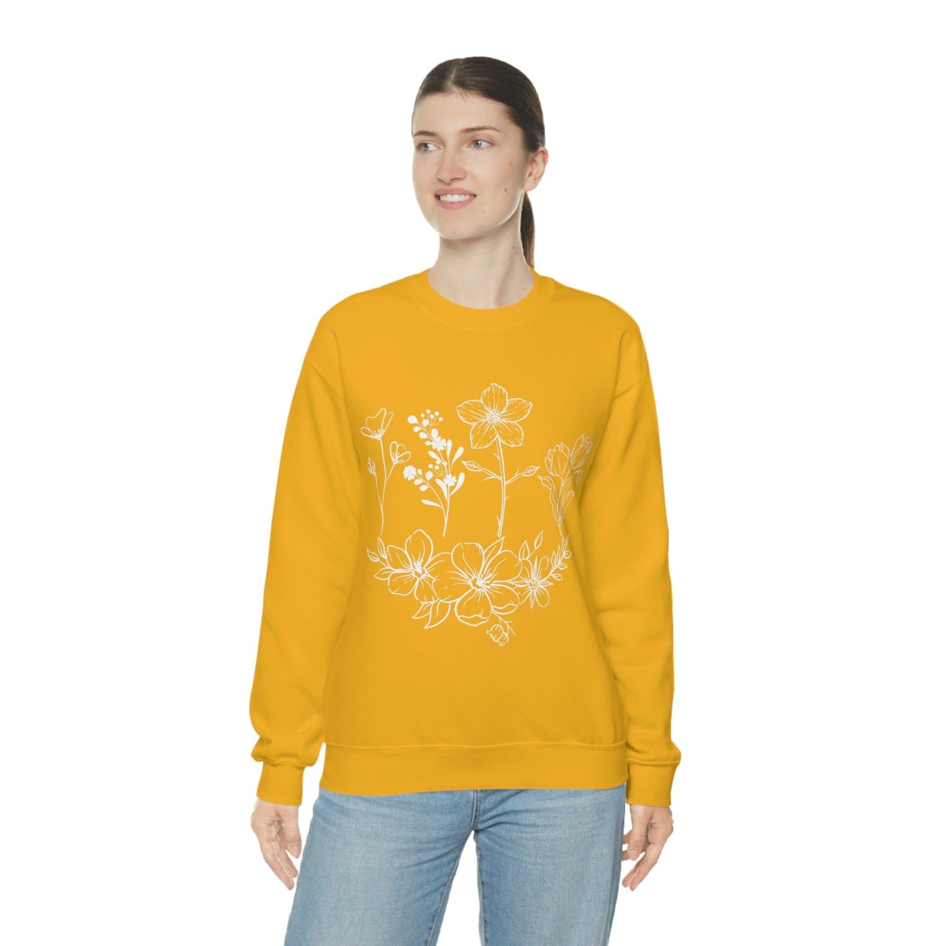 Flower sweatshirt, Vintage Flower Shirt, Vintage Botanical Shirt, plant sweatshirt, - Giftsmojo
