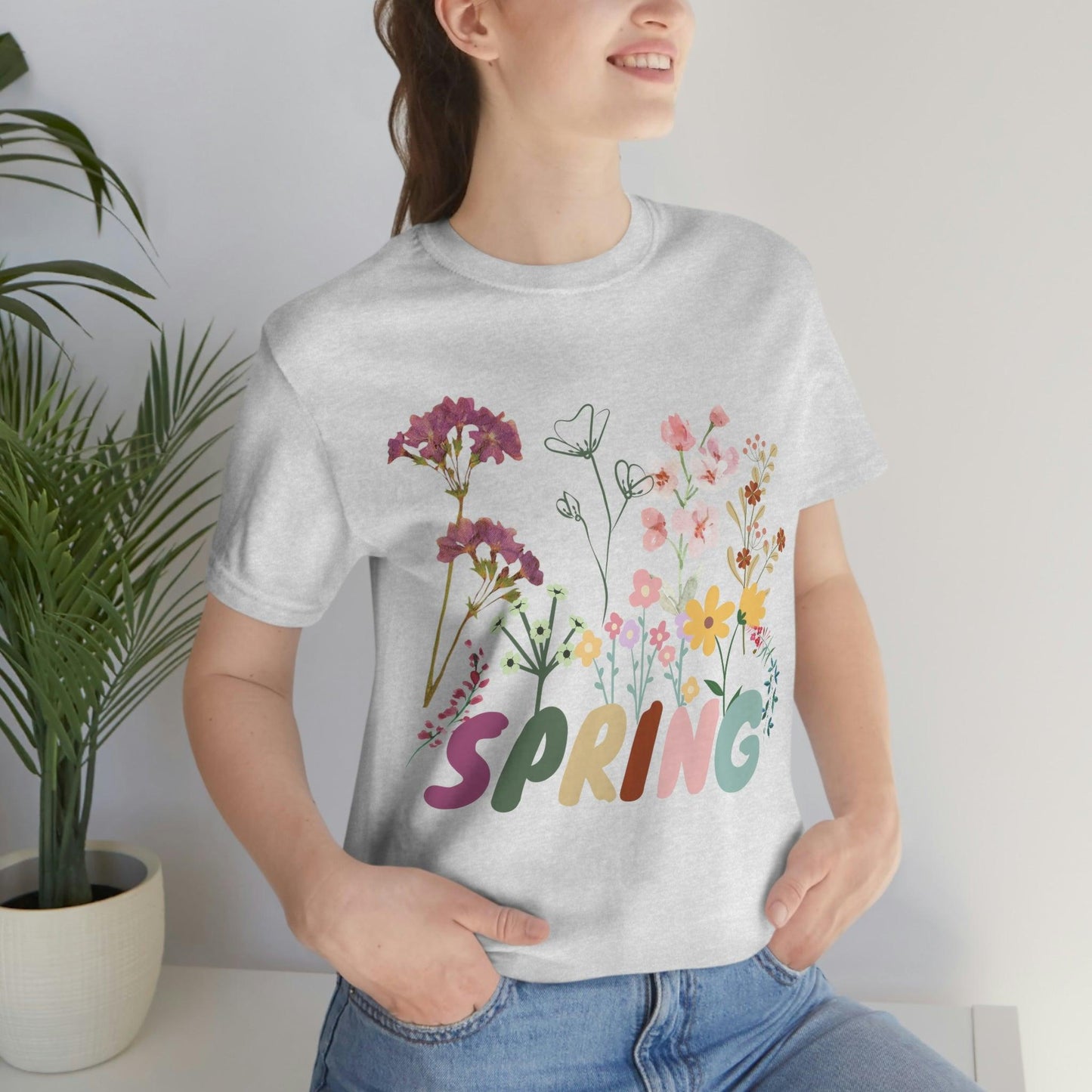 Spring Shirt, Flower T shirt, Vintage Botanical Shirt, Vintage T-shirt, Graphic Tshirt, Botanical Print, Vintage Flower Shirt, Wildflower, - Giftsmojo