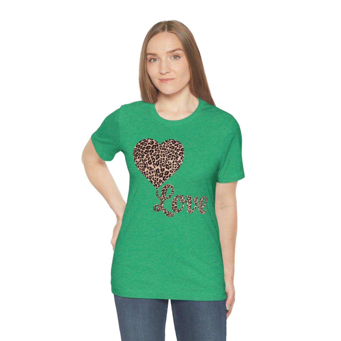 Love Heart, Leopard Print Tee - Giftsmojo