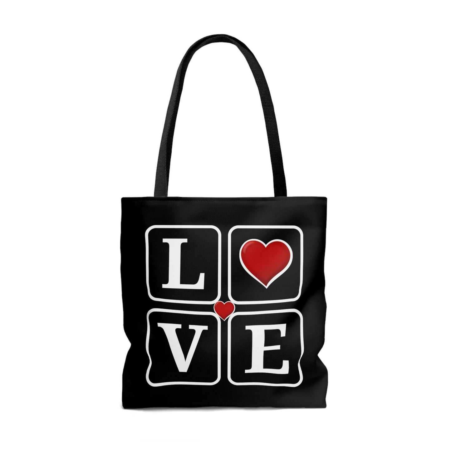 Love Squares with Hearts Tote Bag, - Giftsmojo