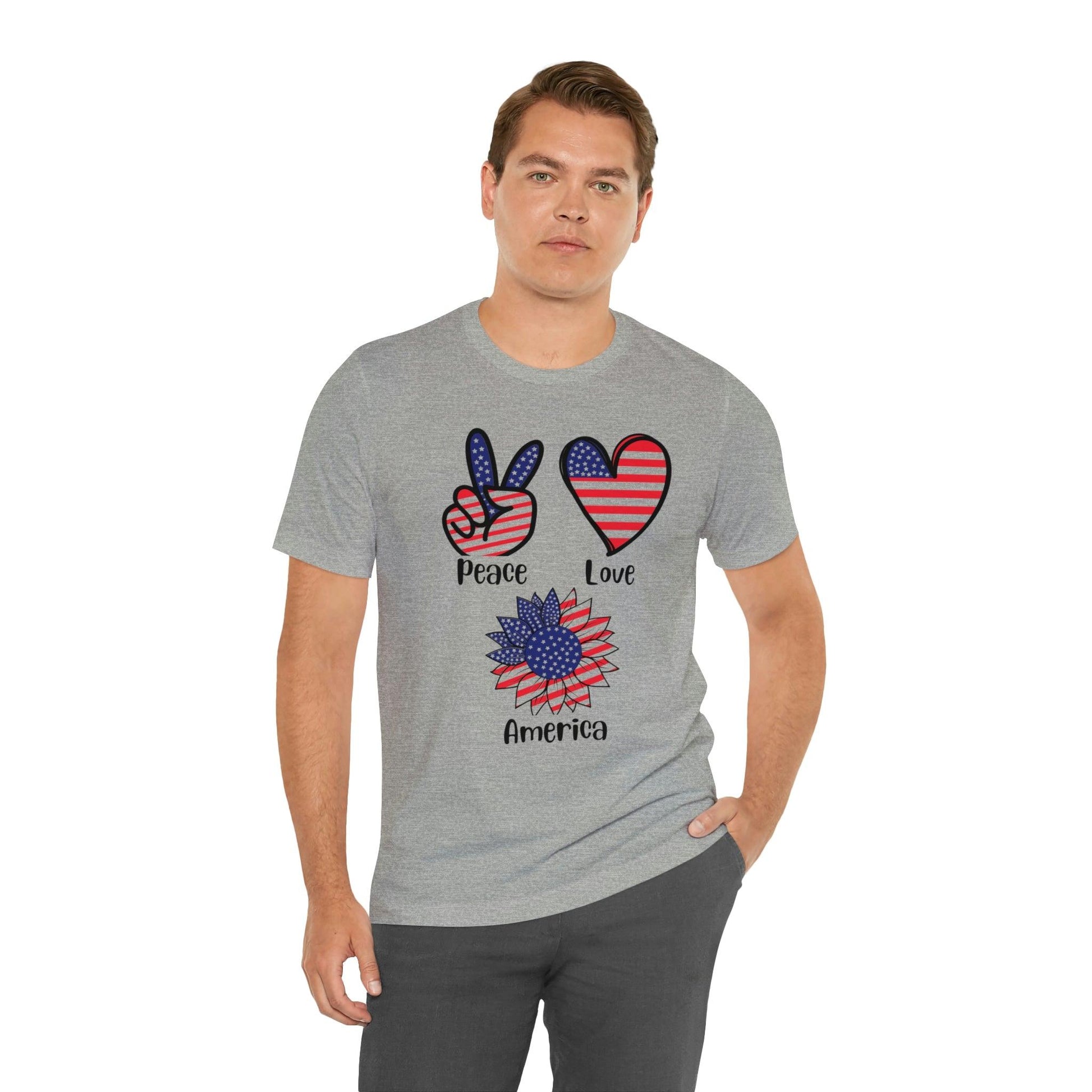 Memorial Day shirt, Love Peace America, Independence Day, 4th of July shirt - Giftsmojo