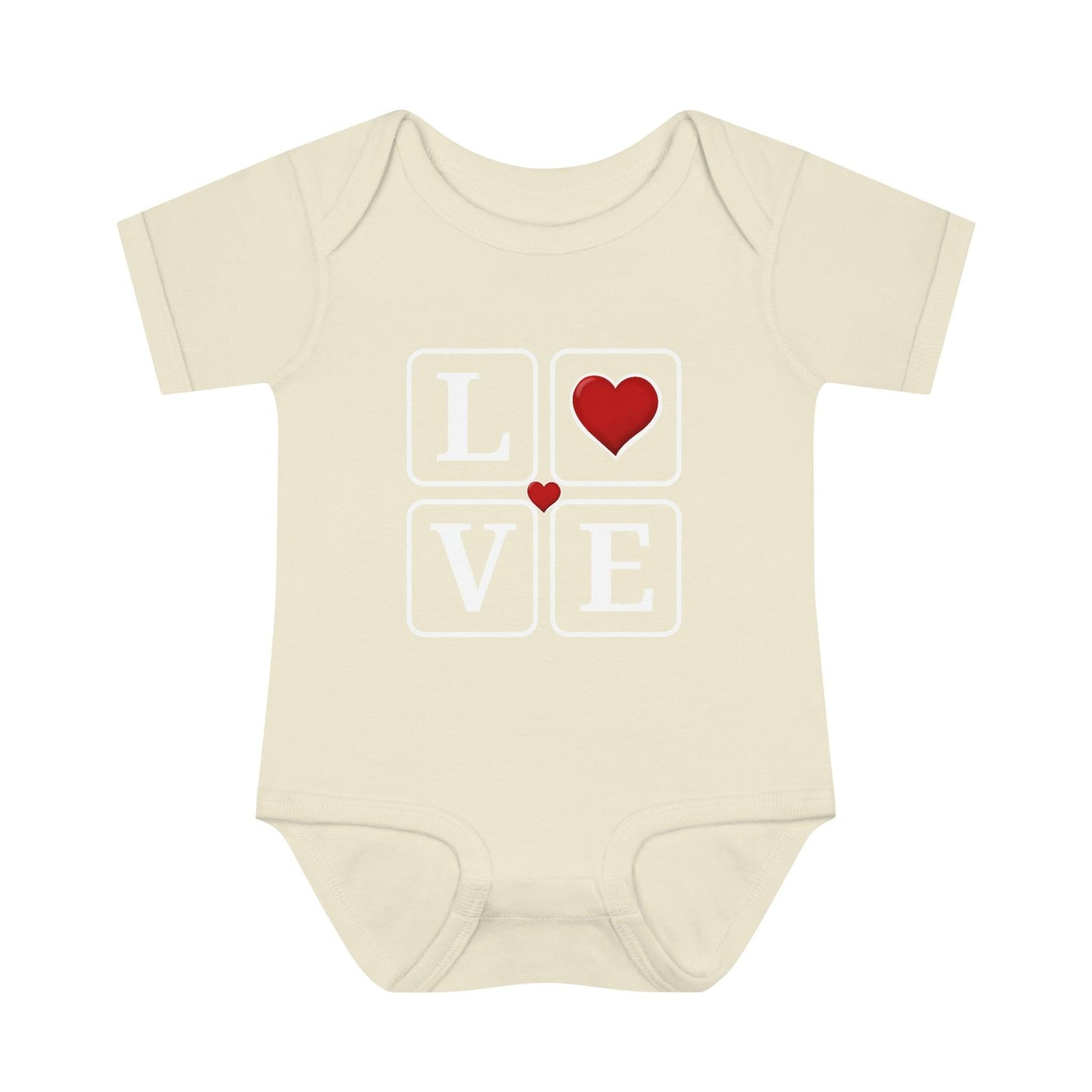 Love Squares with hearts Infant Baby Rib Bodysuit - Giftsmojo