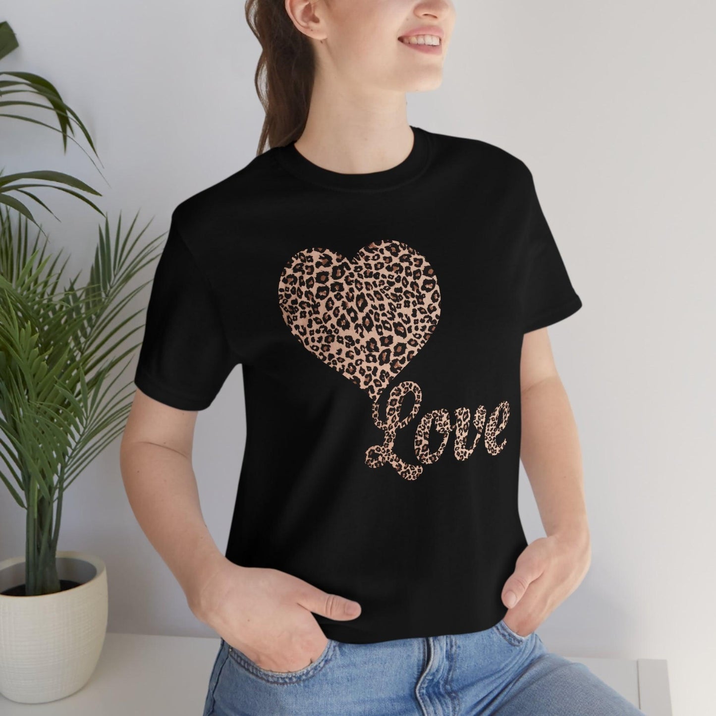 Love Heart, Leopard Print Tee - Giftsmojo