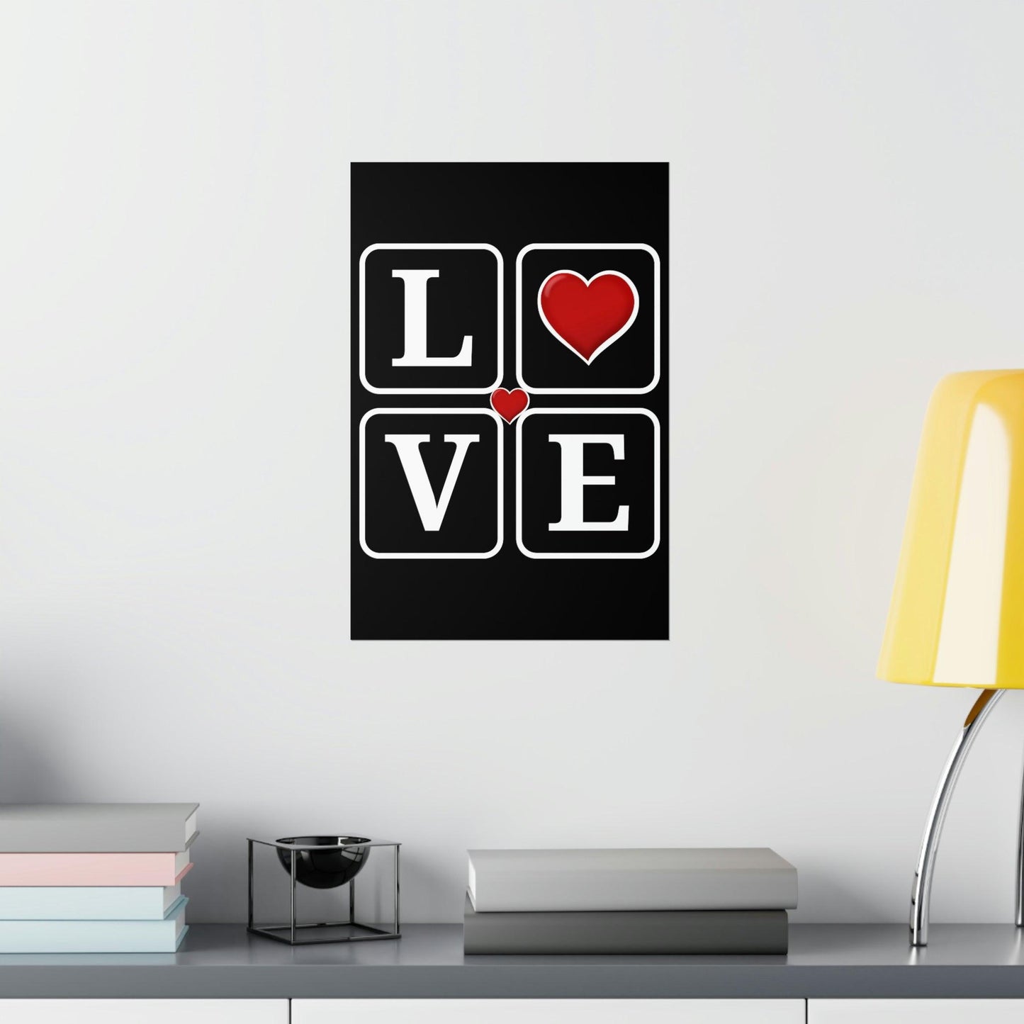 Love Square with Heart Premium Matte Vertical Posters - Giftsmojo