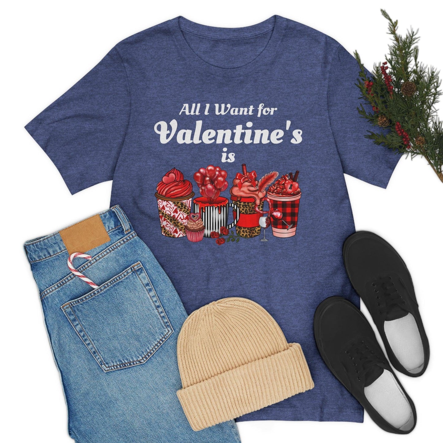 All I want for Valentines is Coffee Tee - Giftsmojo