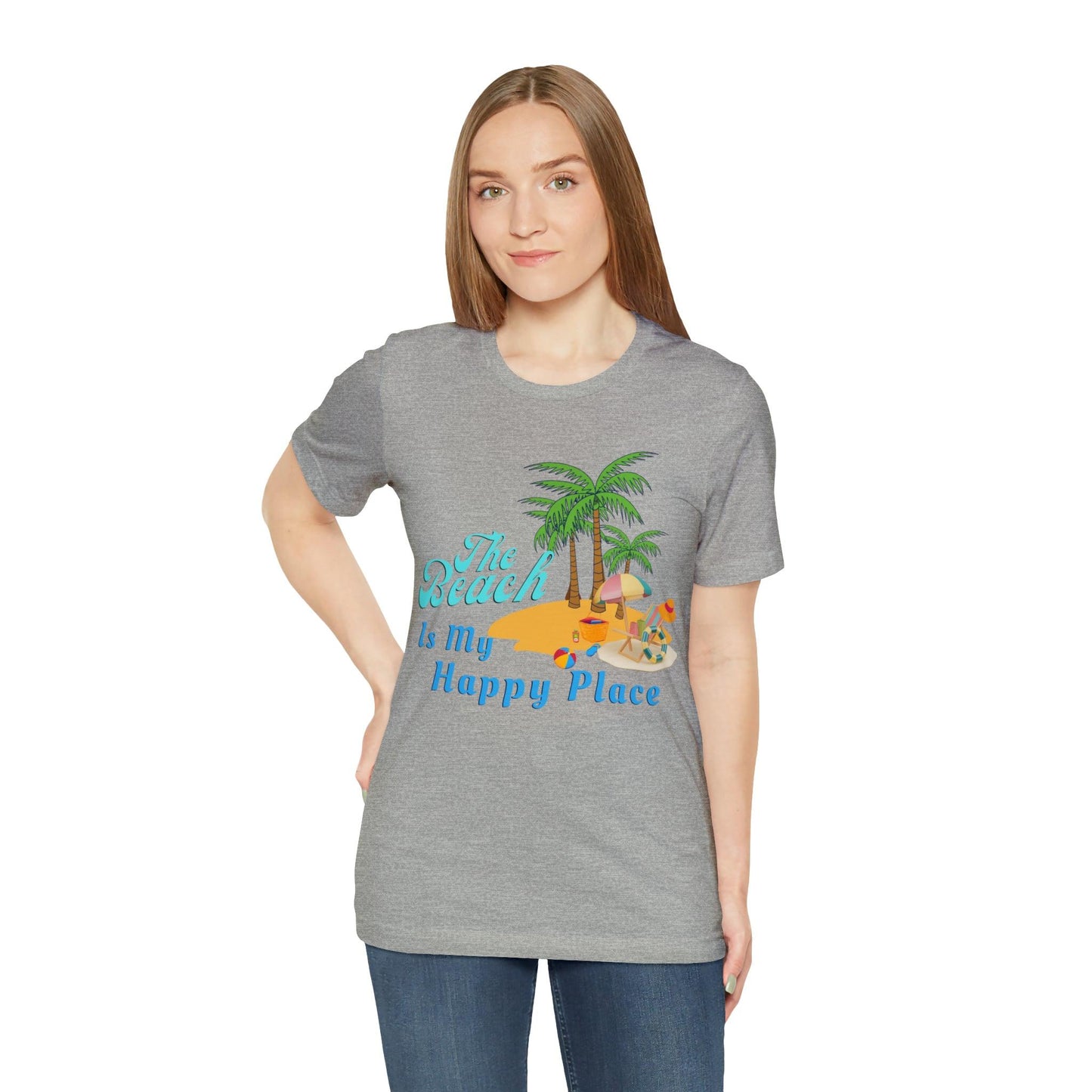 Beach shirt, The Beach is my happy place shirt, Beach t-shirt, Summer shirt, Beachwear, Beach fashion, Stylish beach apparel - Giftsmojo