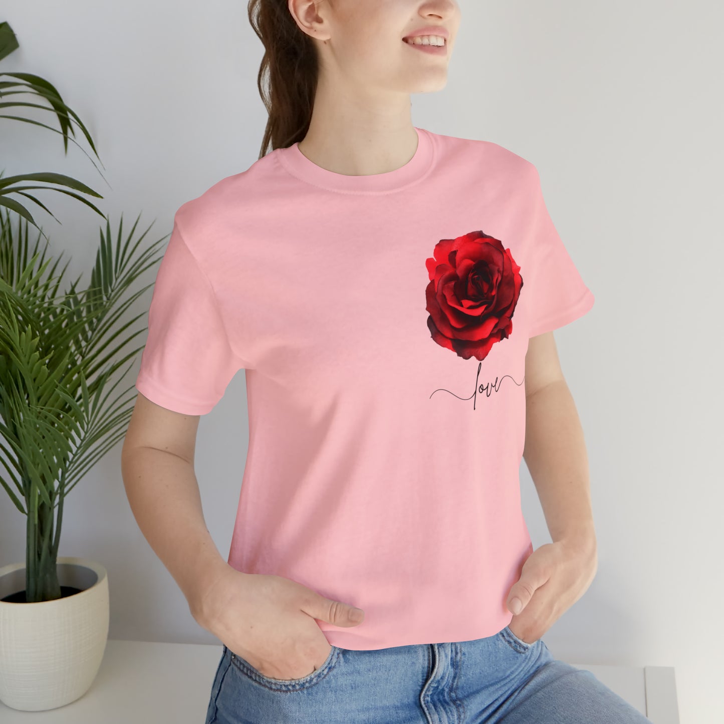 Love Rose Flower shirt, Floral motif, Floral shirt, Engagement gift, Anniversary gift, Wedding gift, gift for Wife, gift for Mom