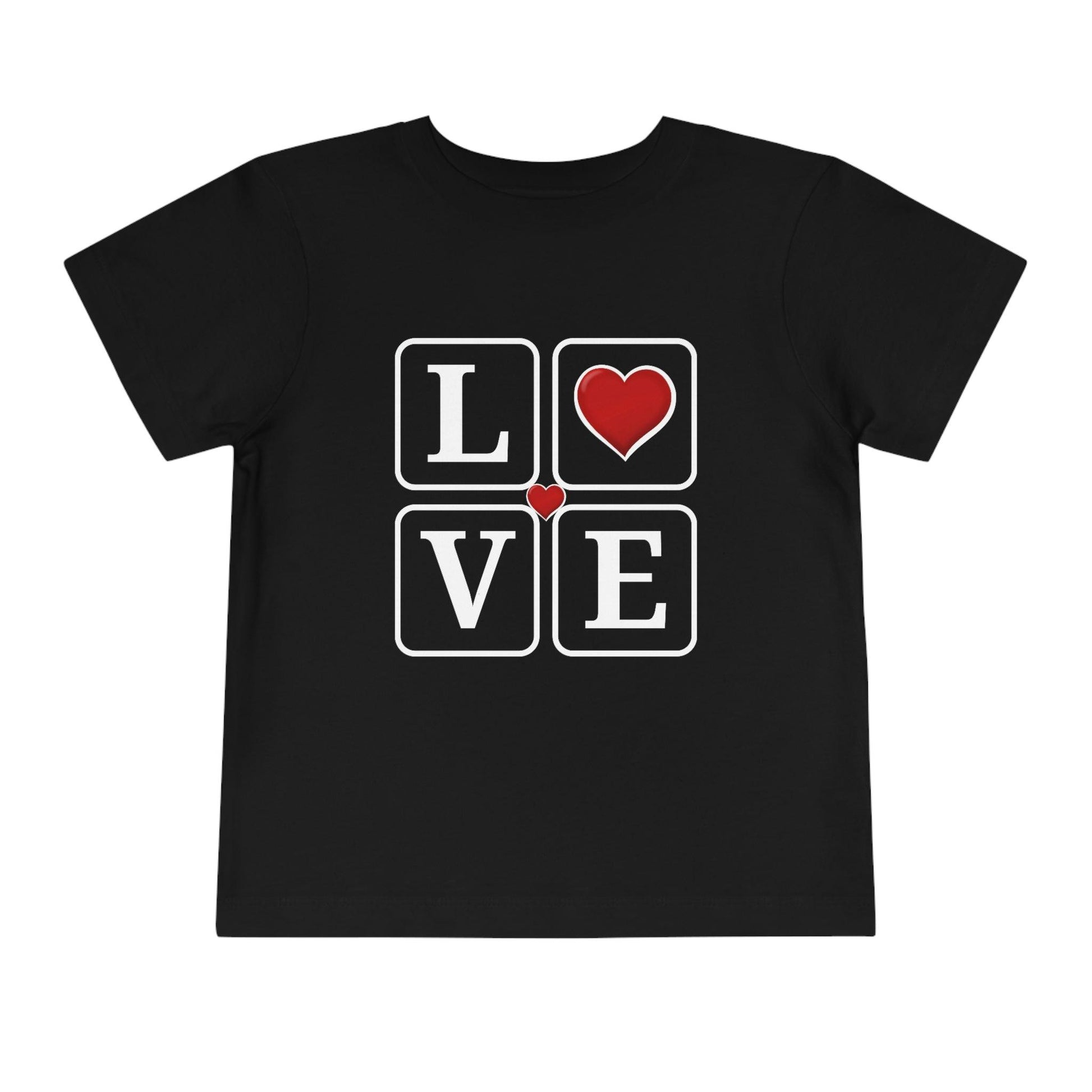 Love Squares with Heart Toddler Short Sleeve Tee - Giftsmojo