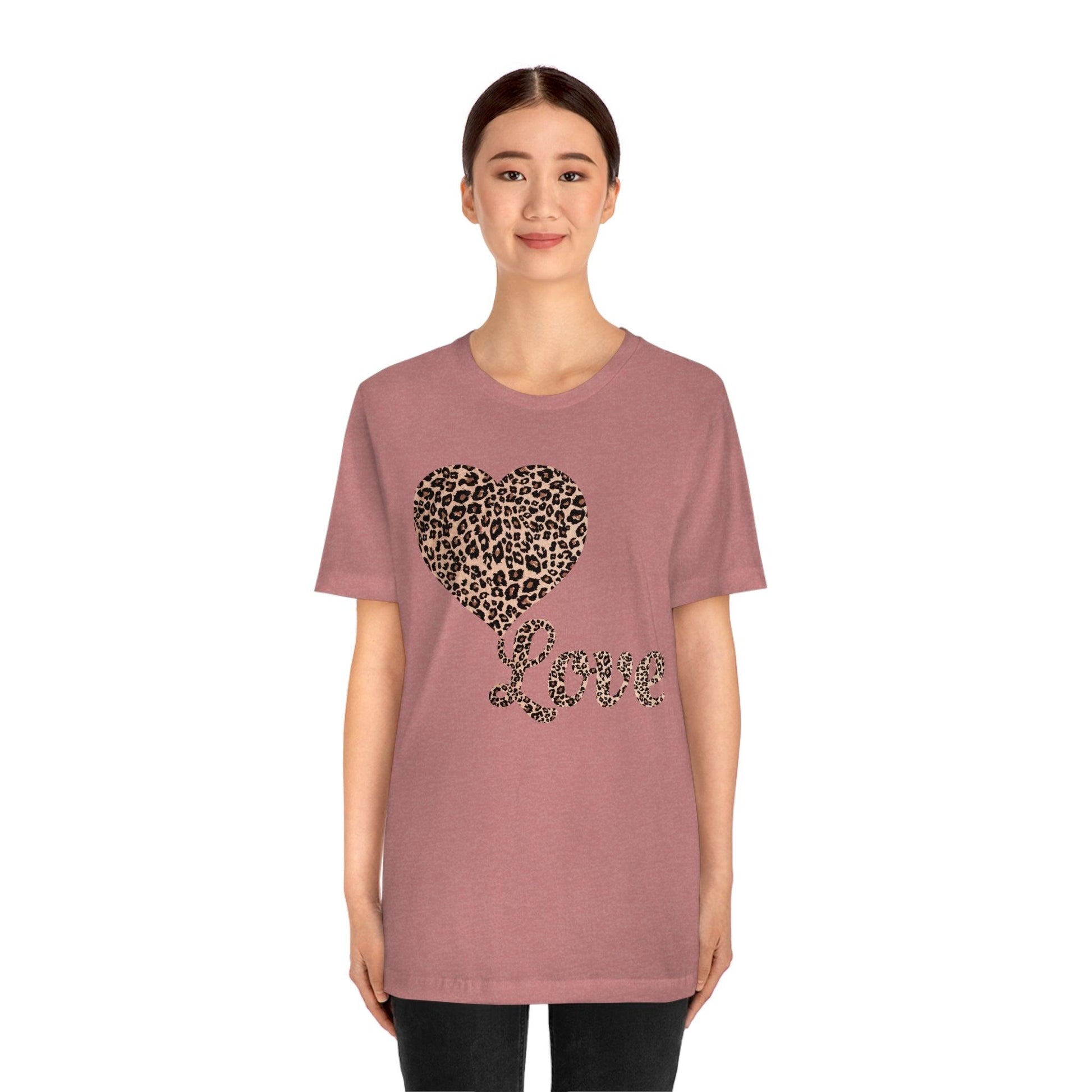 Love Heart, Leopard Print Tee - Giftsmojo