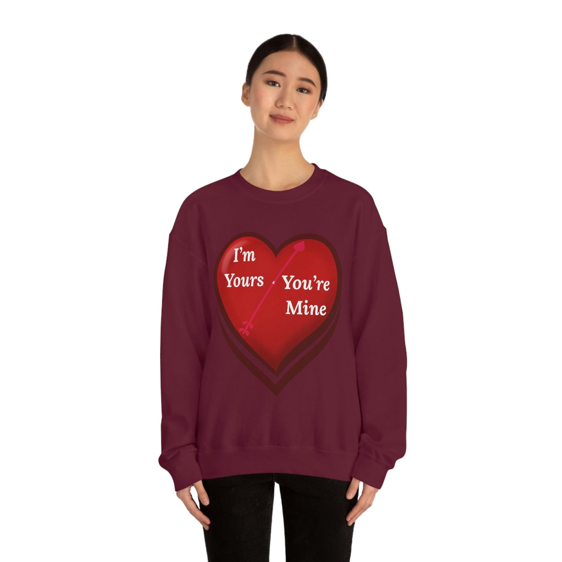 I'm Yours and You're Mine Heart Sweatshirt - Giftsmojo