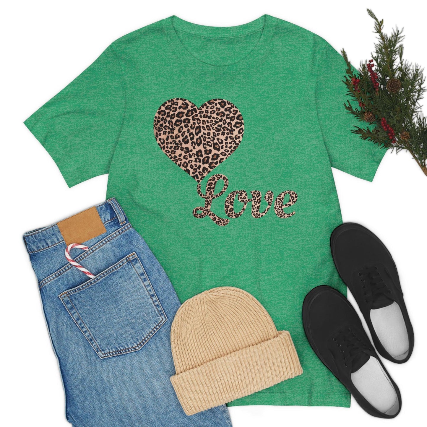 Love Heart, Leopard Print Tee - Giftsmojo