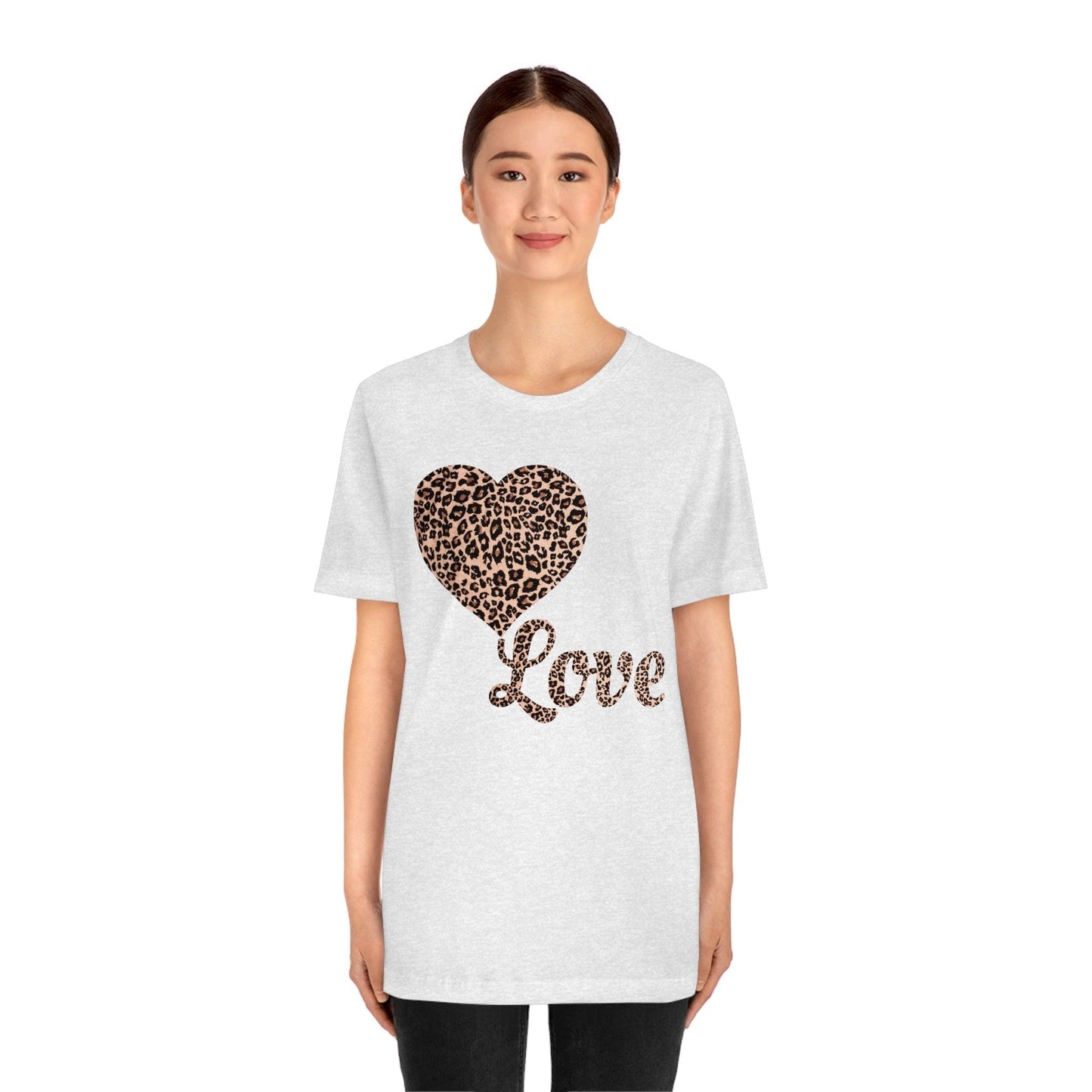 Love Heart, Leopard Print Tee - Giftsmojo