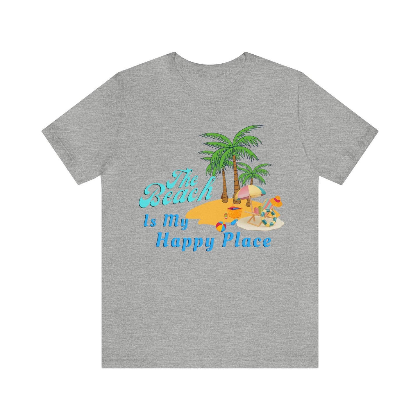 Beach shirt, The Beach is my happy place shirt, Beach t-shirt, Summer shirt, Beachwear, Beach fashion, Stylish beach apparel - Giftsmojo