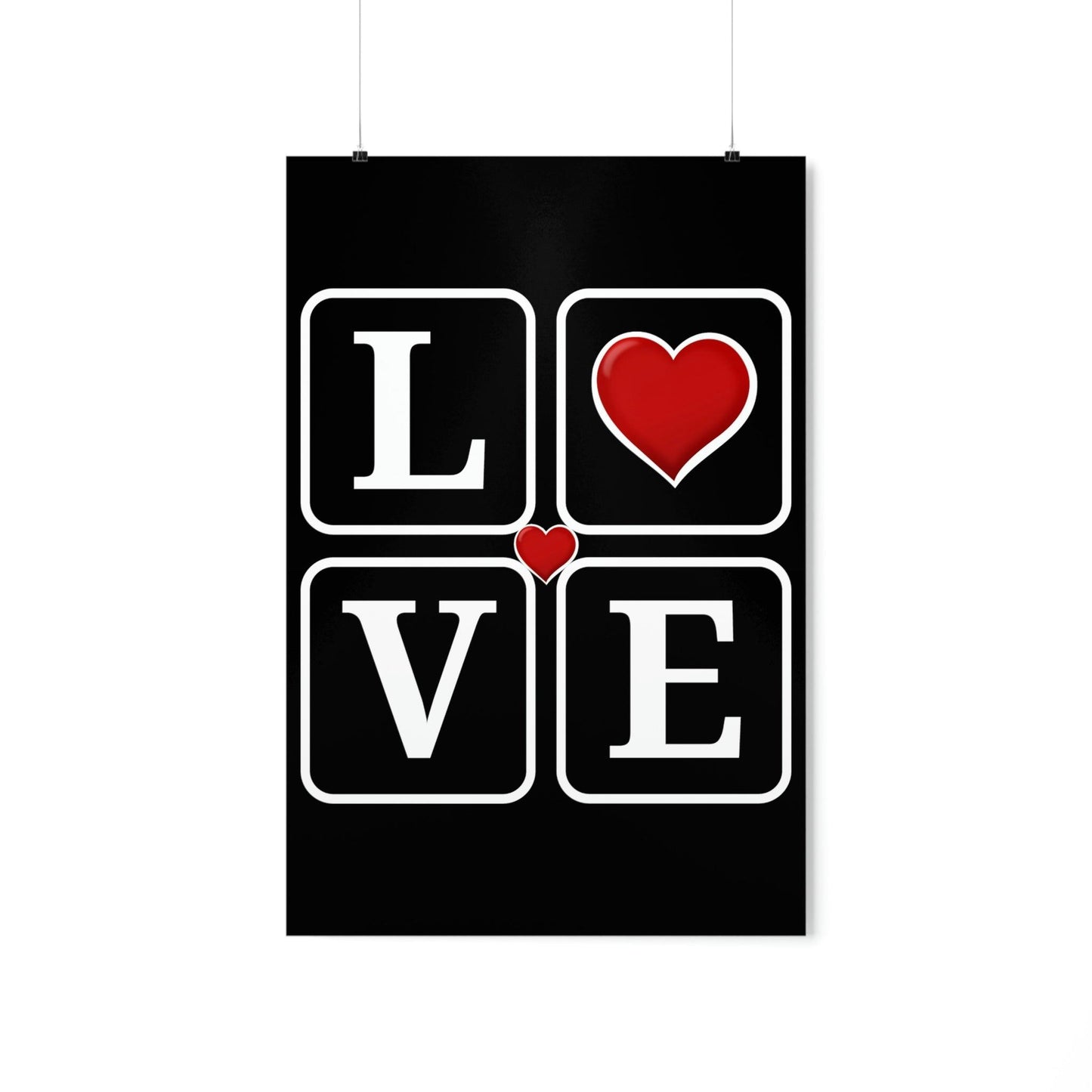 Love Square with Heart Premium Matte Vertical Posters - Giftsmojo