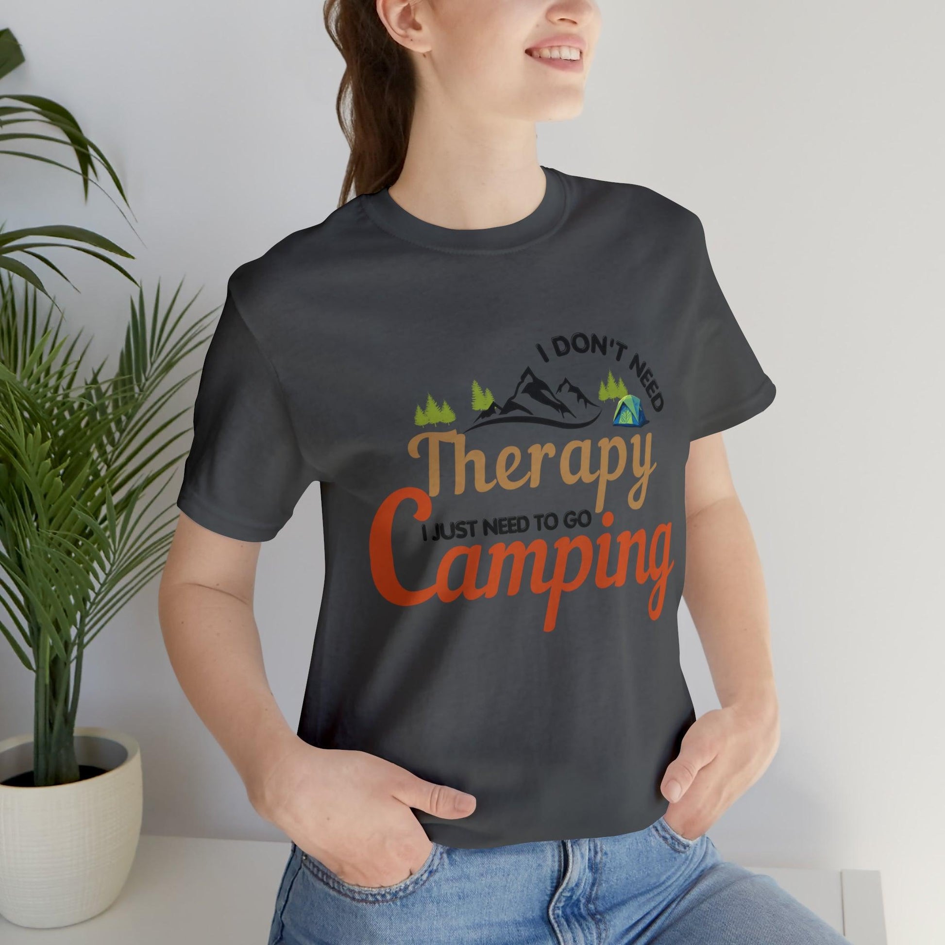 I don't need therapy I just need to go camping, camping shirt, dad shirt, dad gift, gift for outdoor lover, fishing gift nature lover shirt - Giftsmojo