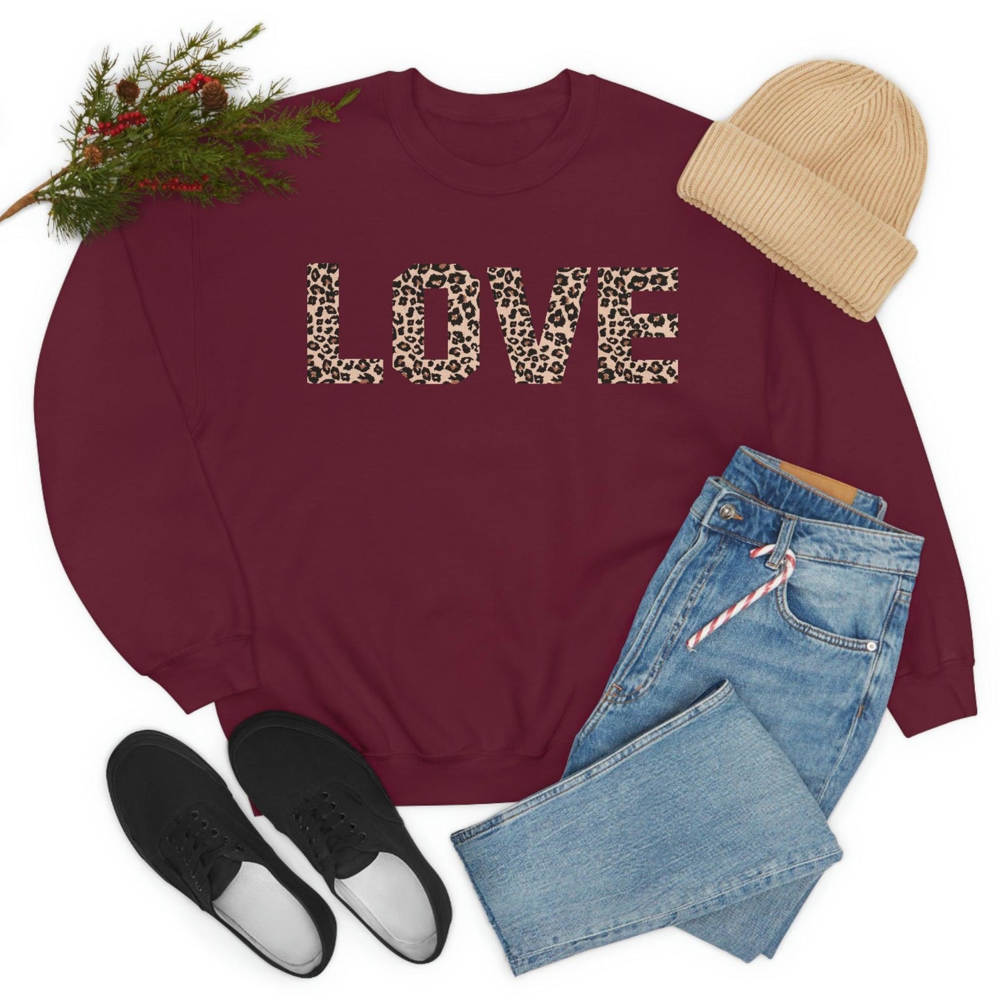 Leopard print love Sweatshirt - Giftsmojo