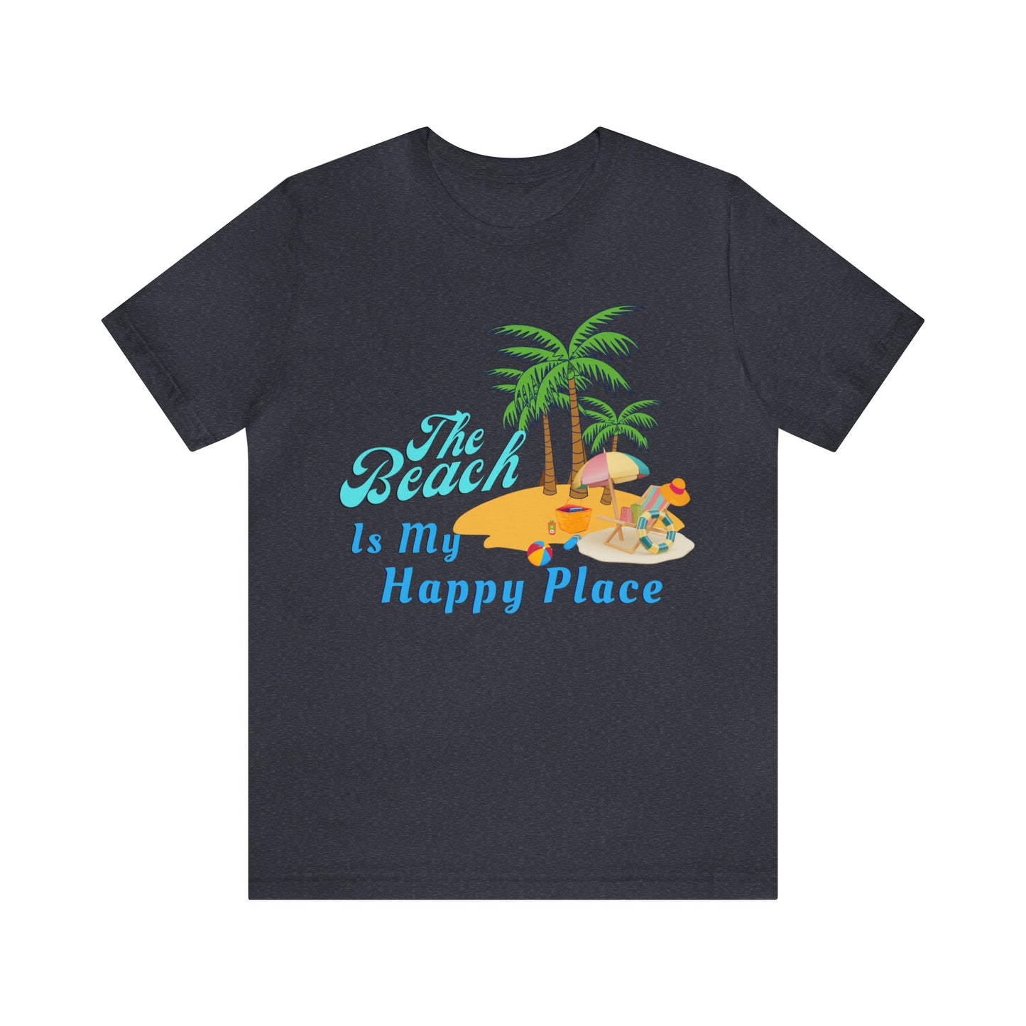 Beach shirt, The Beach is my happy place shirt, Beach t-shirt, Summer shirt, Beachwear, Beach fashion, Stylish beach apparel