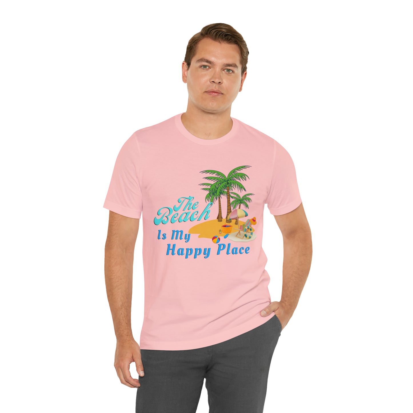 Beach shirt, The Beach is my happy place shirt, Beach t-shirt, Summer shirt, Beachwear, Beach fashion, Stylish beach apparel