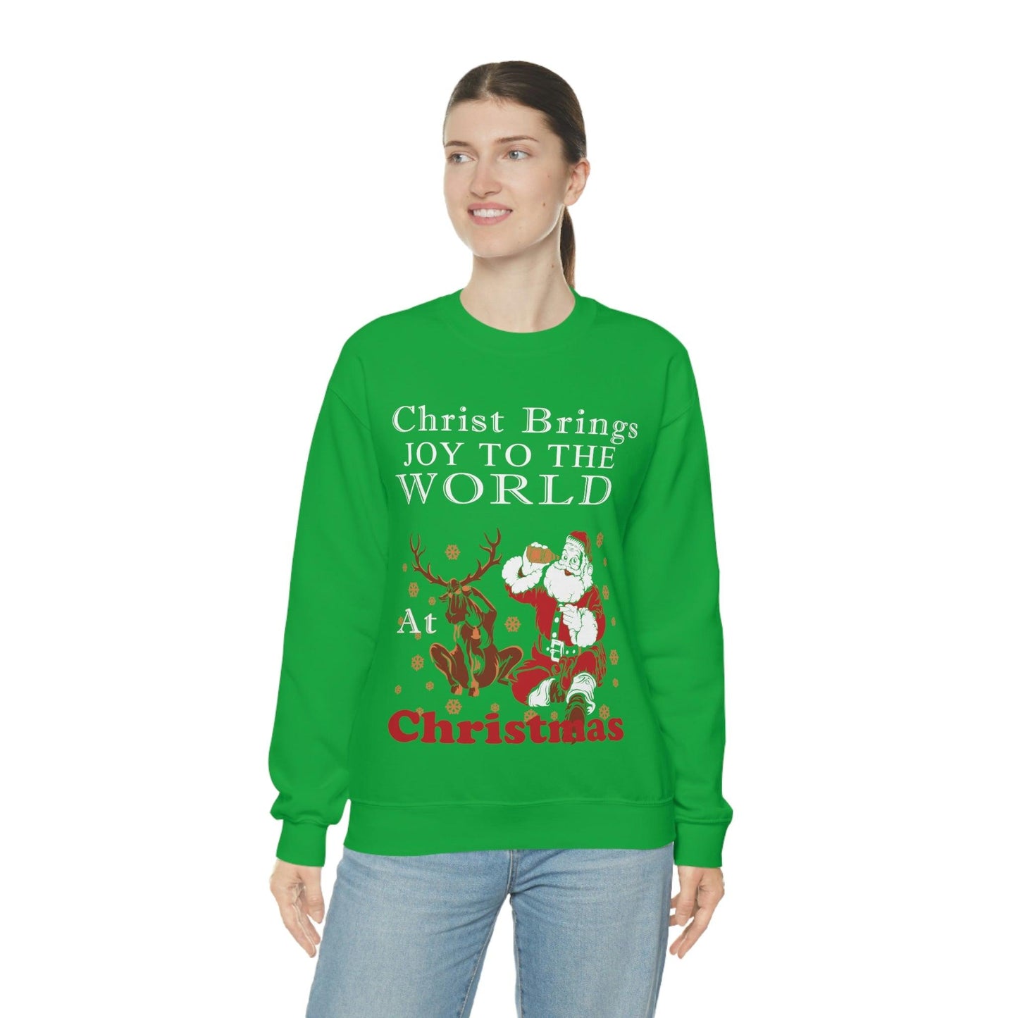 Christ brings joy to the World at Christmas Sweatshirt - Giftsmojo