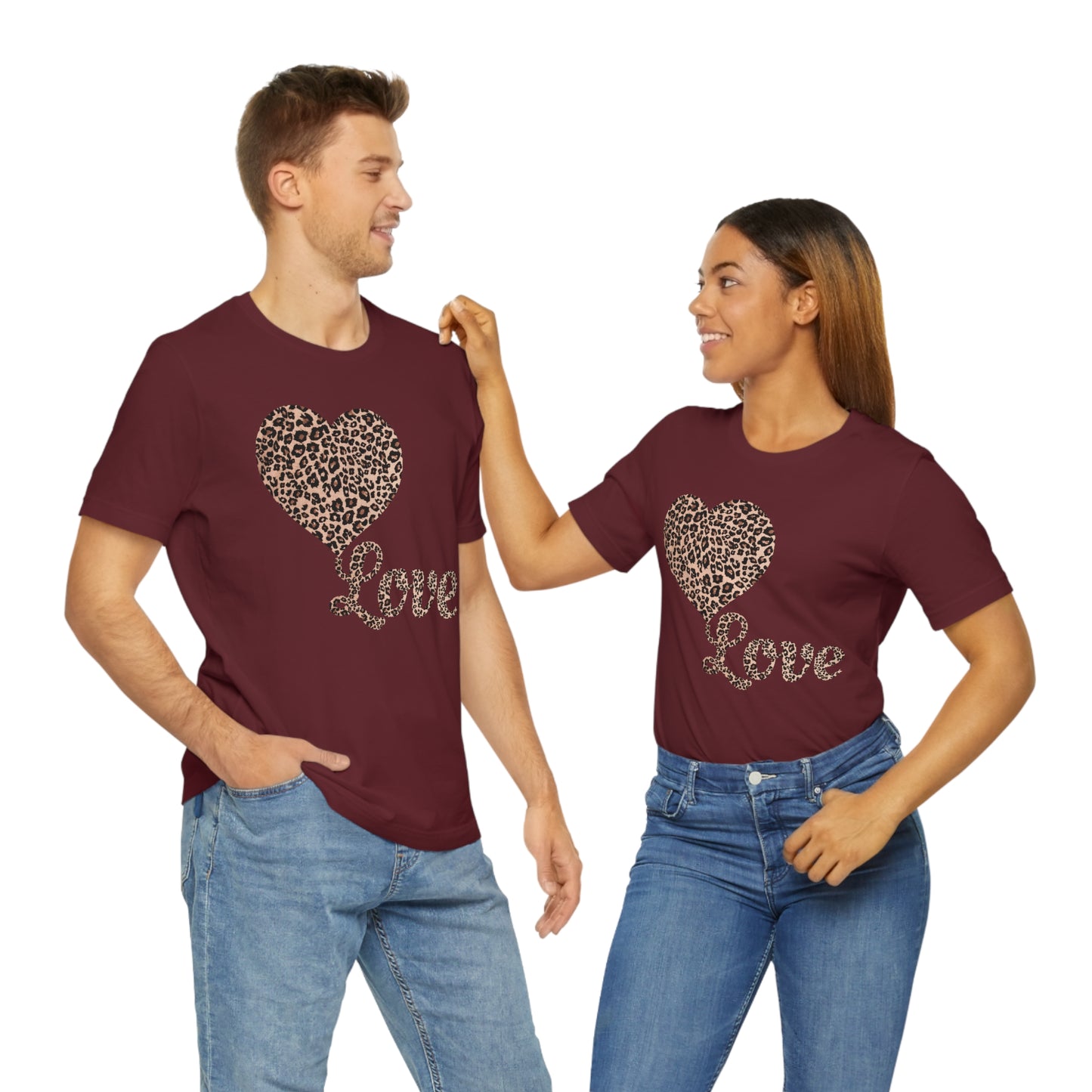 Love Heart, Leopard Print Tee