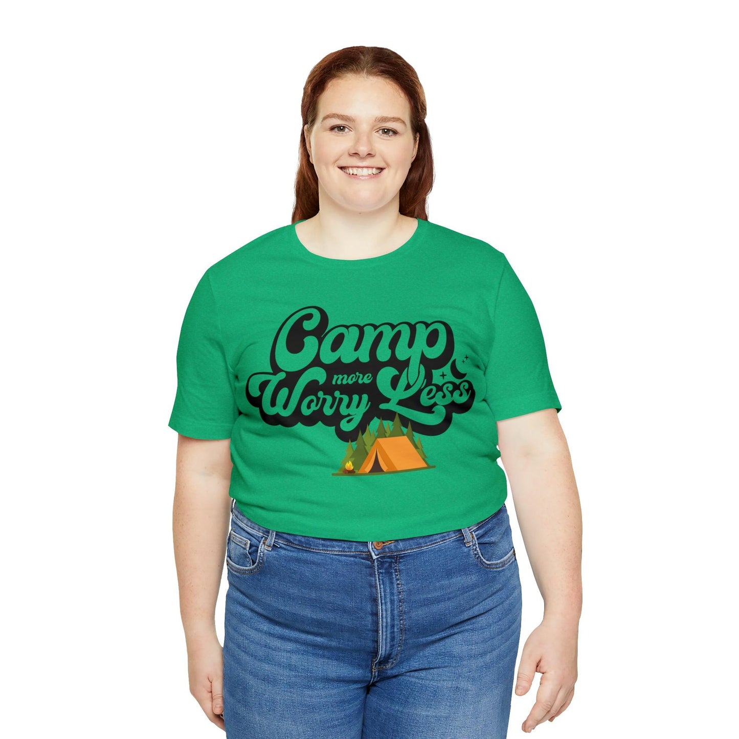 Camp More Worry Less Shirt, Outdoor adventure clothing, Nature-inspired shirts, Outdoor enthusiasts gift, Adventure-themed attire - Giftsmojo