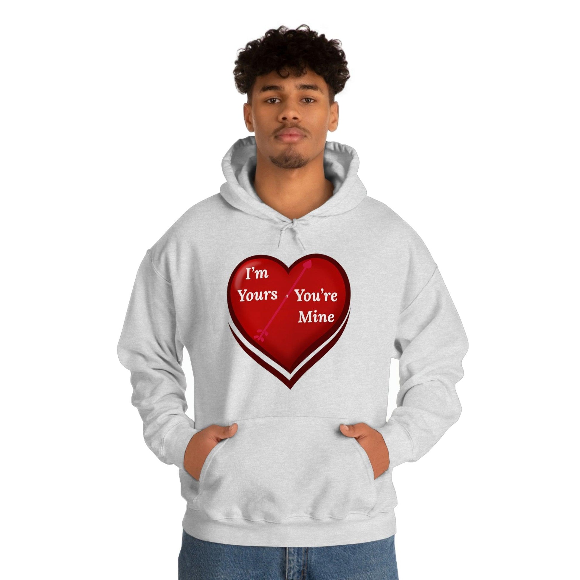 I'm Yours and You're Mine Heart Hooded Sweatshirt - Giftsmojo