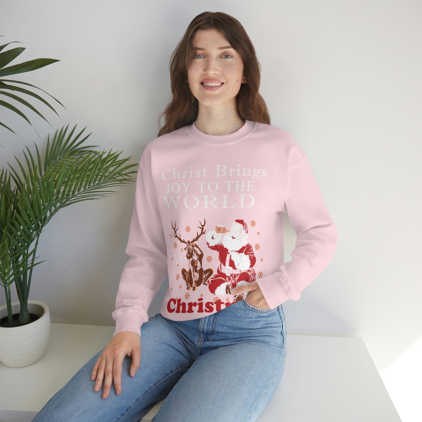 Christ brings joy to the World at Christmas Sweatshirt