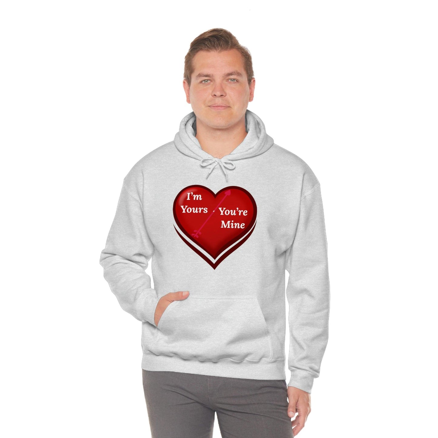 I'm Yours and You're Mine Heart Hooded Sweatshirt - Giftsmojo