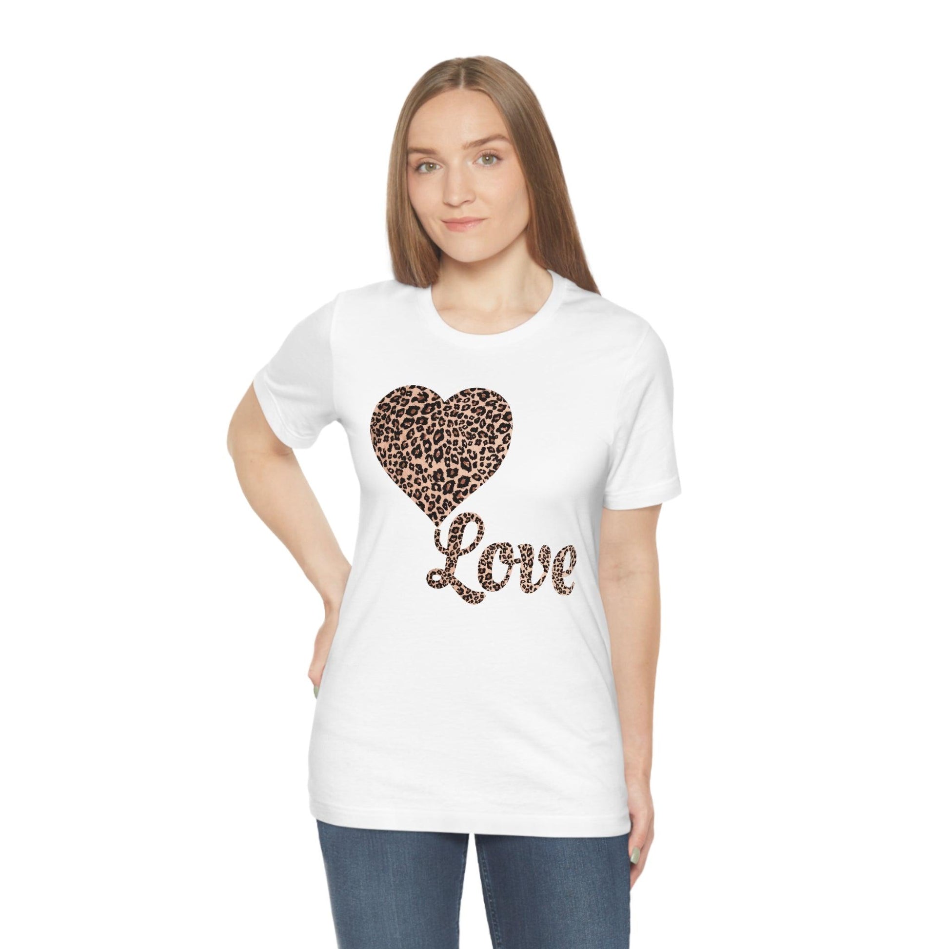 Love Heart, Leopard Print Tee - Giftsmojo