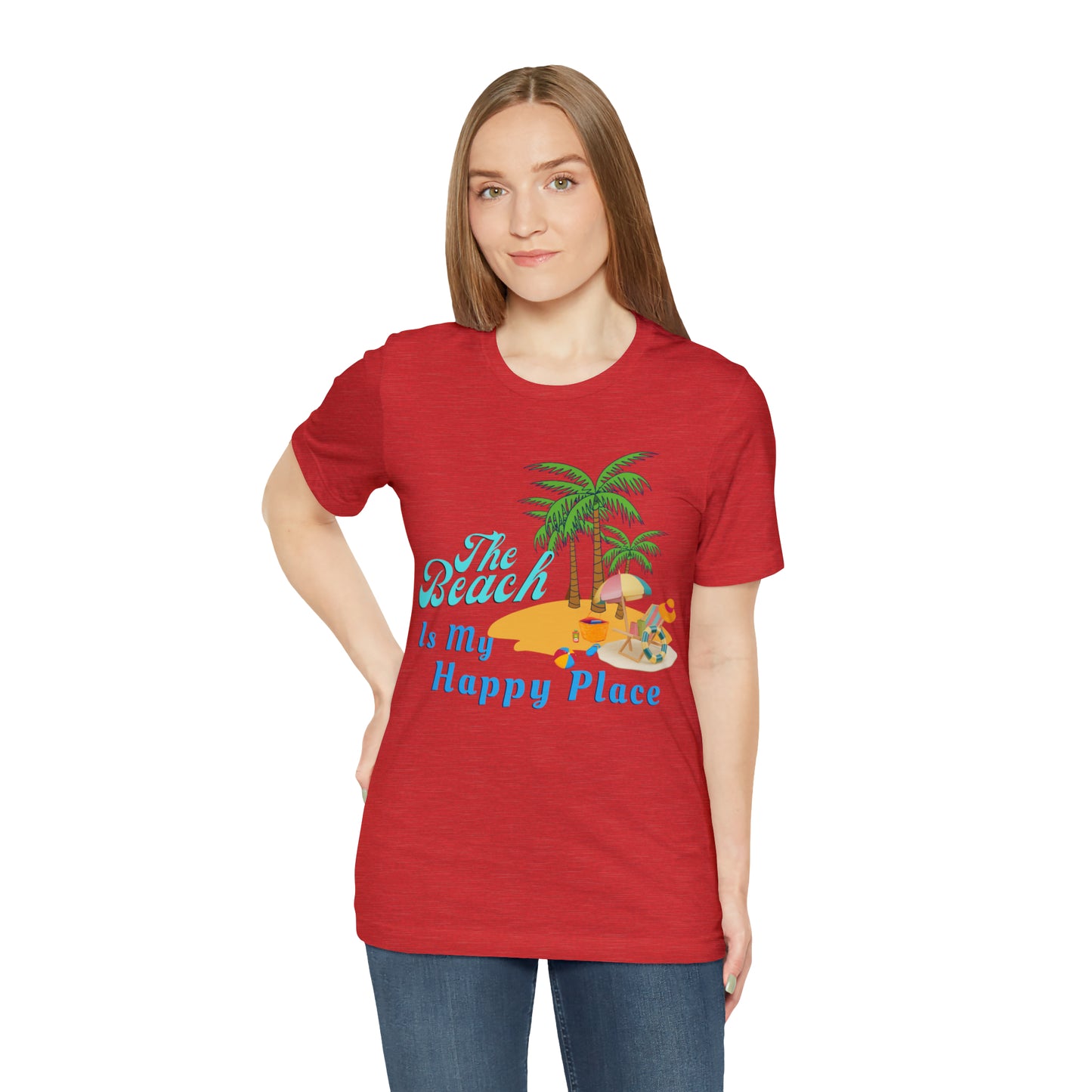 Beach shirt, The Beach is my happy place shirt, Beach t-shirt, Summer shirt, Beachwear, Beach fashion, Stylish beach apparel