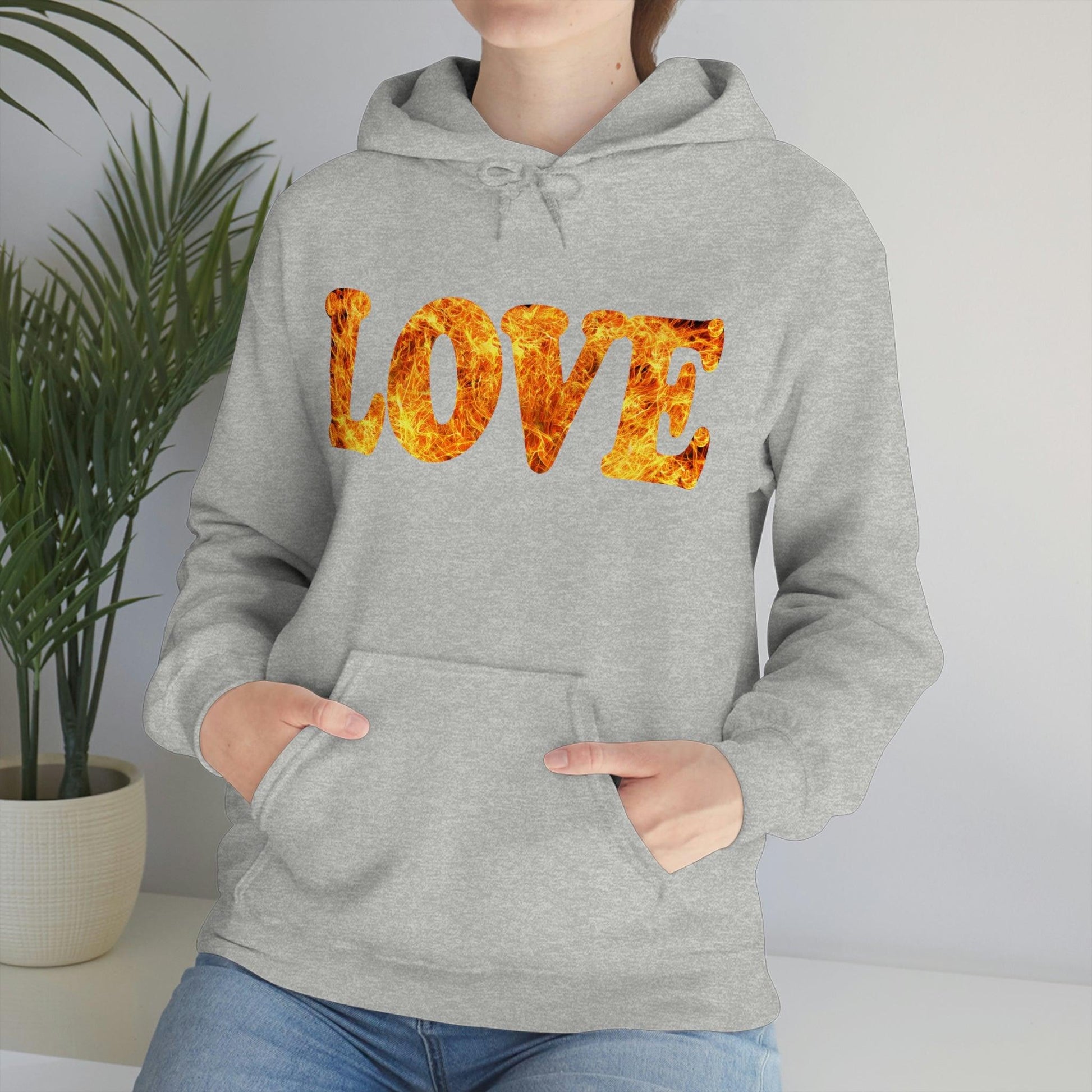 Love Fire Hooded Sweatshirt - Giftsmojo