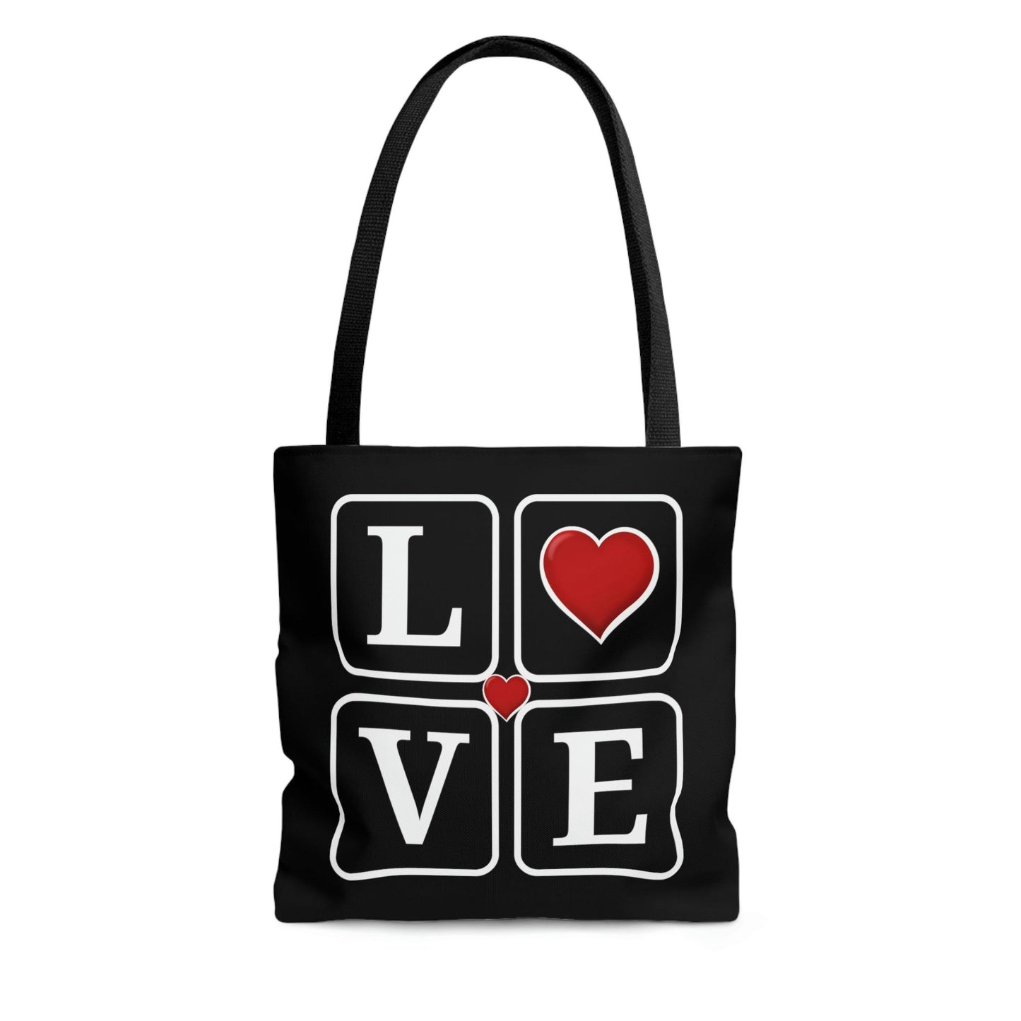Love Squares with Hearts Tote Bag,