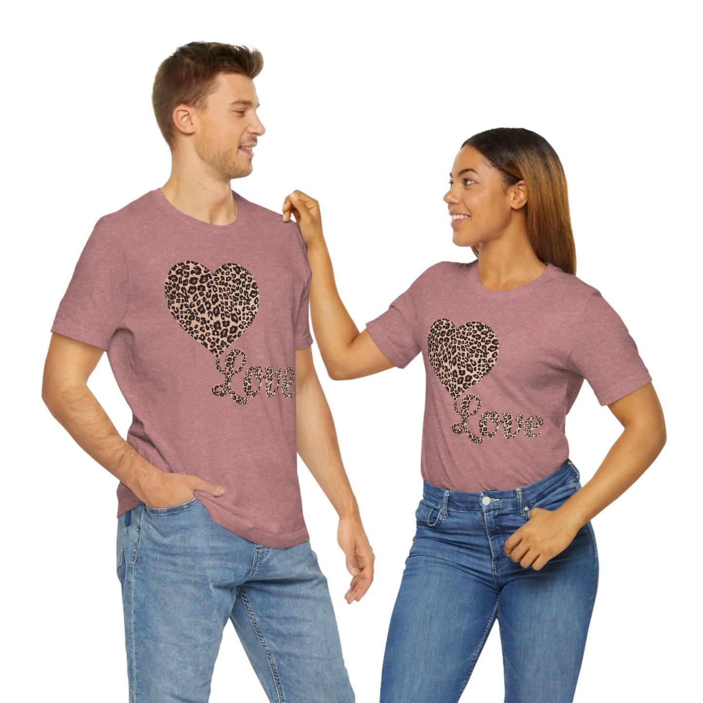 Love Heart, Leopard Print Tee - Giftsmojo